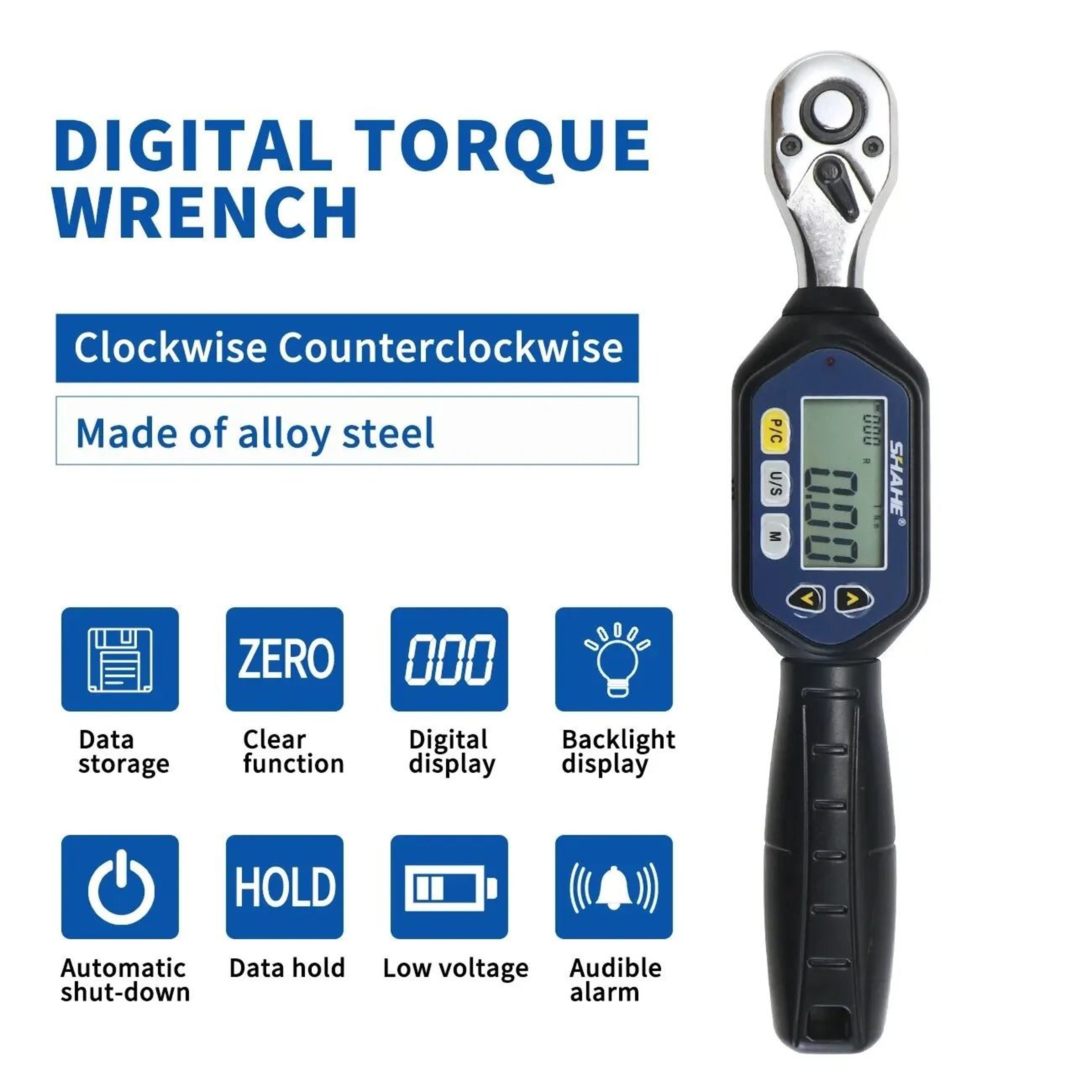 Compact Digital Ratchet Torque Wrench With Precision LCD Display 5