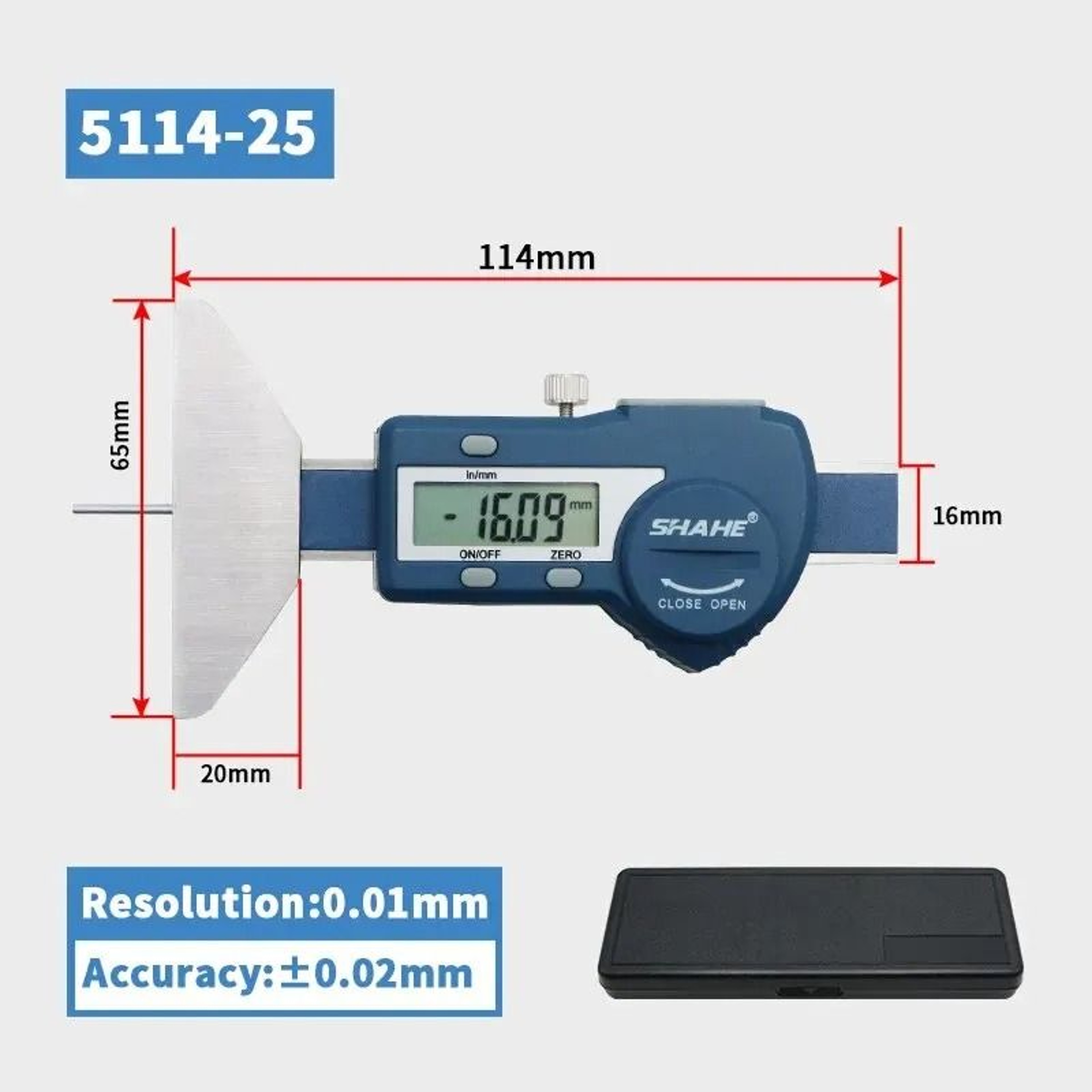 Stainless Steel Digital Tire Tread Depth Meter With LCD Display 1
