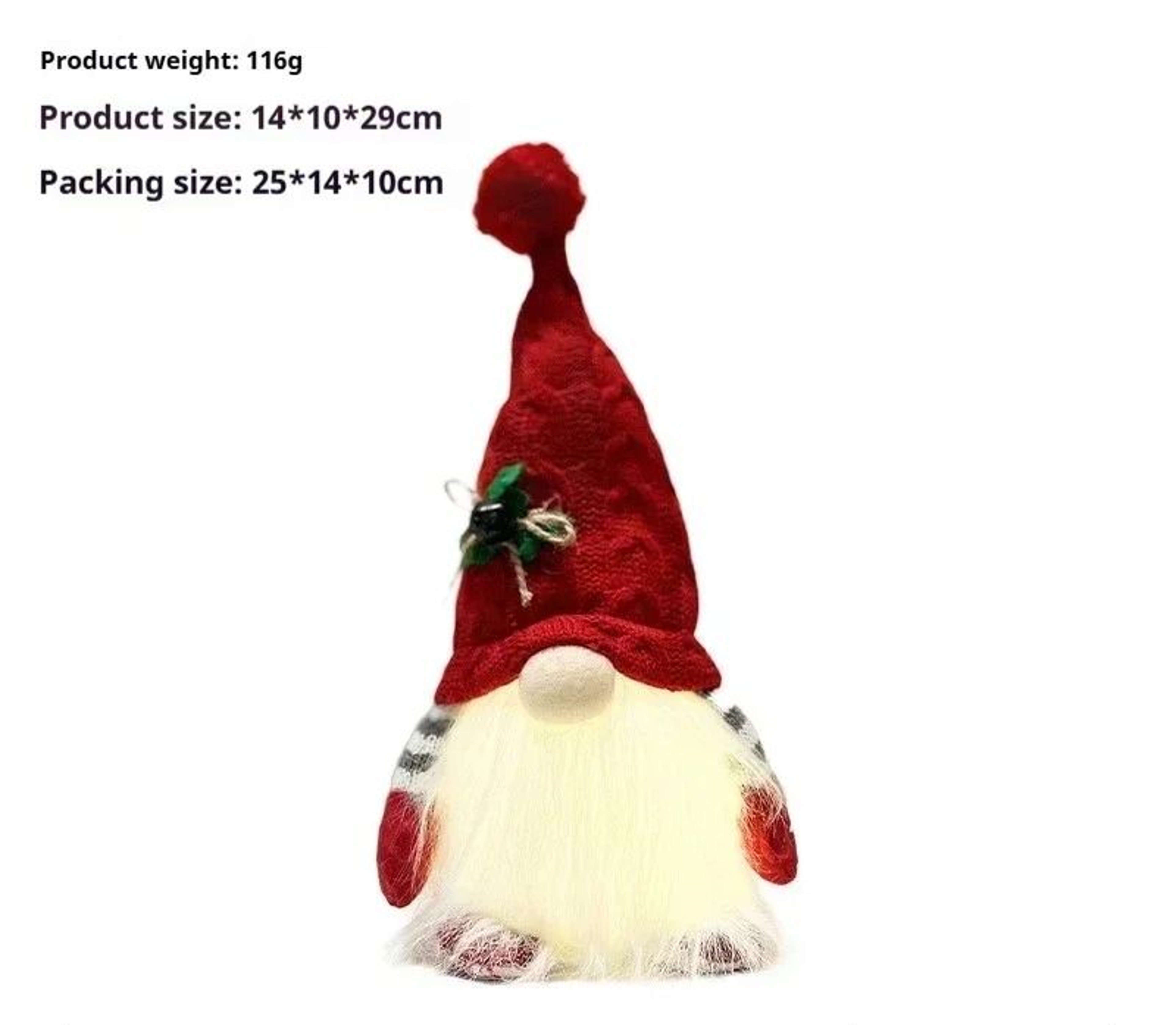 Cozy Christmas Gnome Doll Ornament With Knitted Hat And Reindeer Design 3