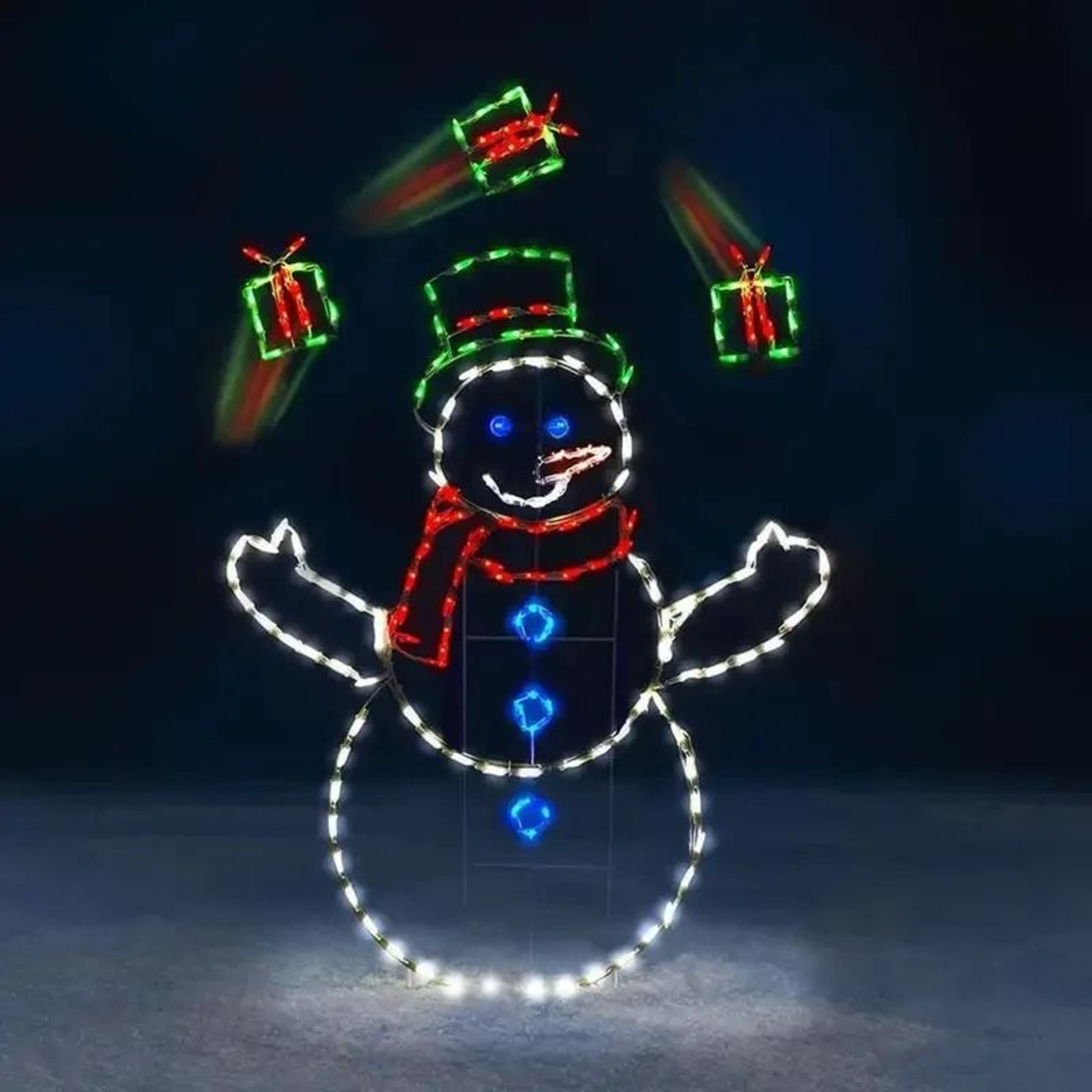 Animated LED Snowman Christmas Ornament With Sparkling Glitter Lights 1