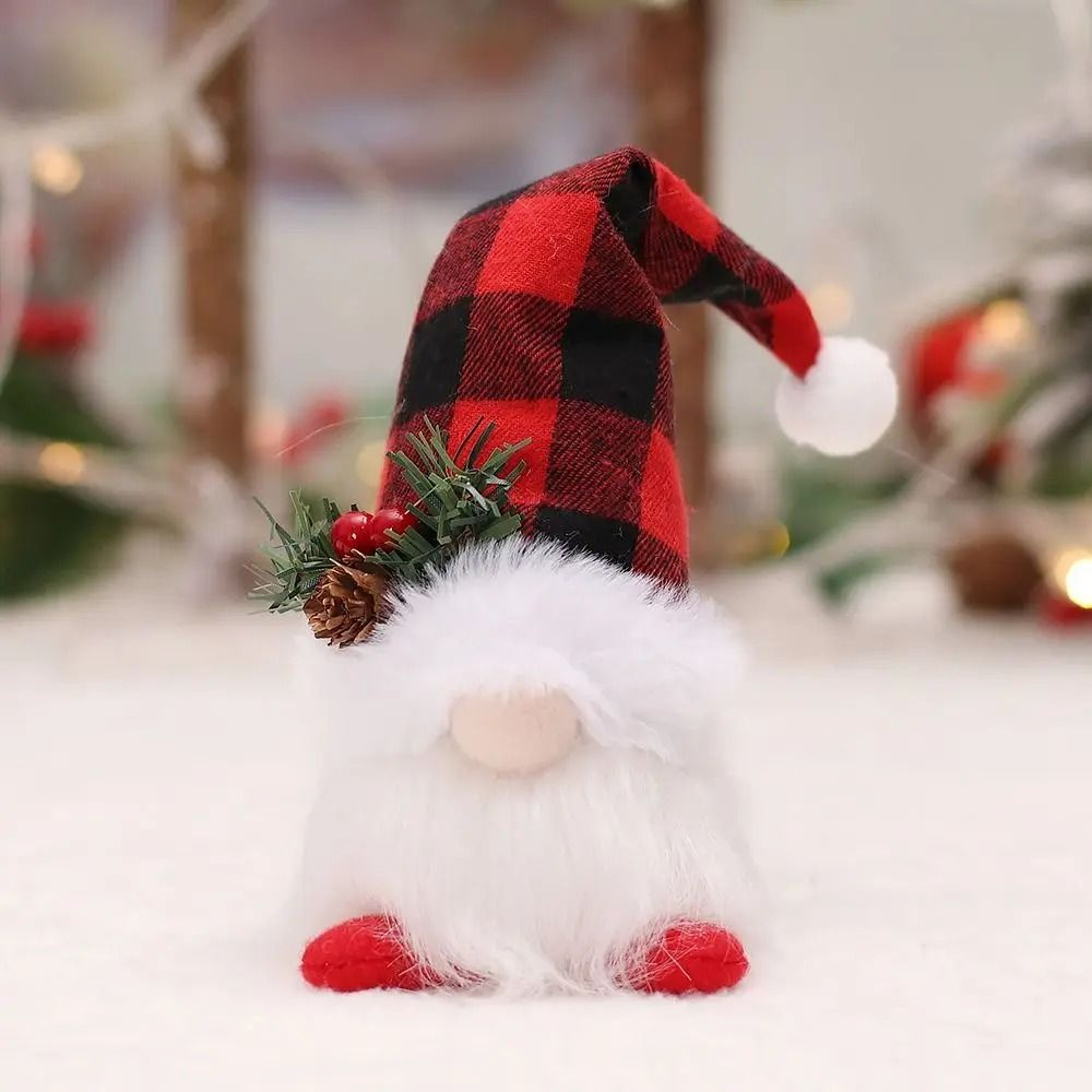 Glowing Christmas Gnome Plush Doll With LED Light And Festive Santa Design 3
