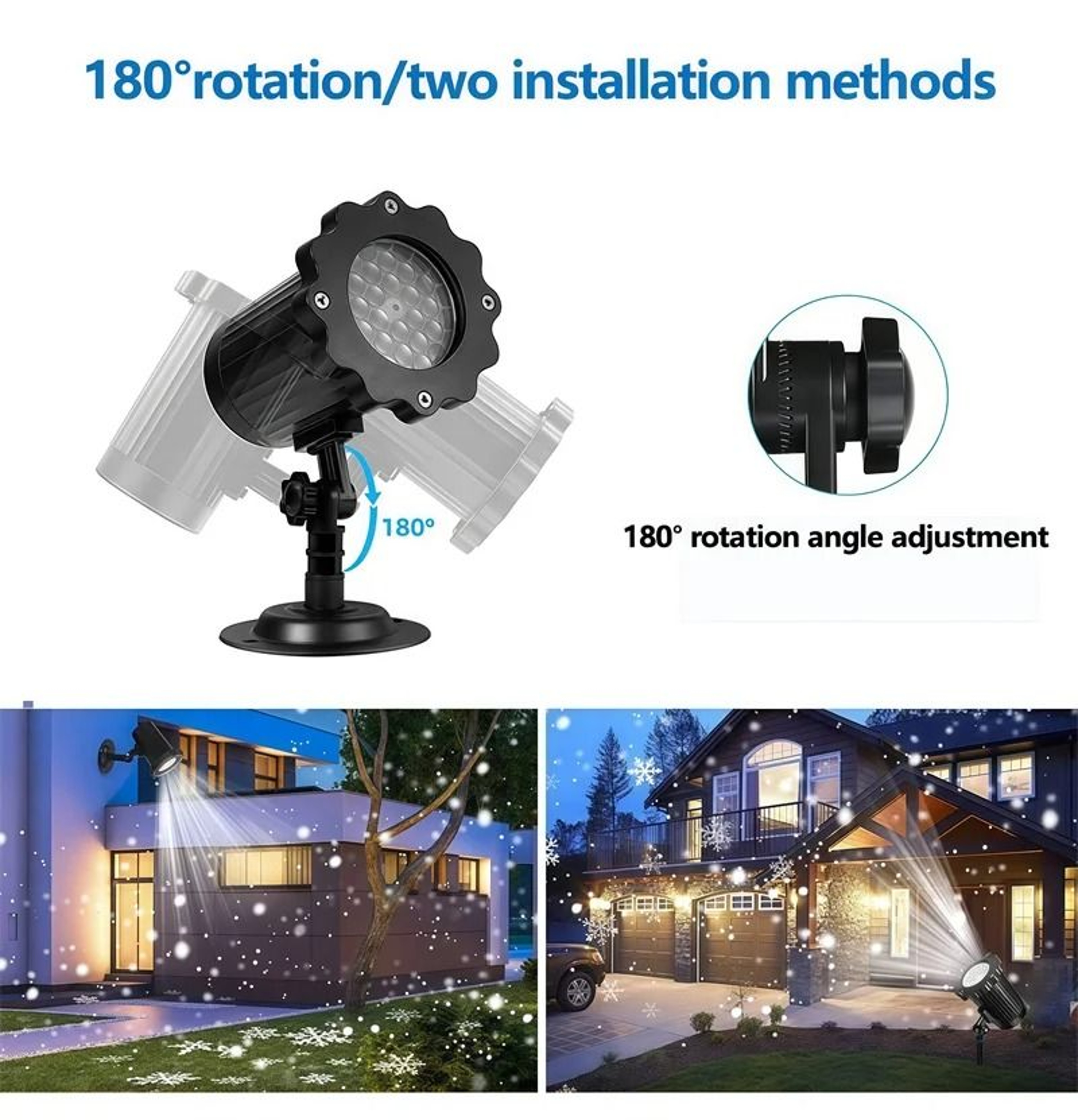 Outdoor LED Snowflake Christmas Projector Light With Remote Control 5