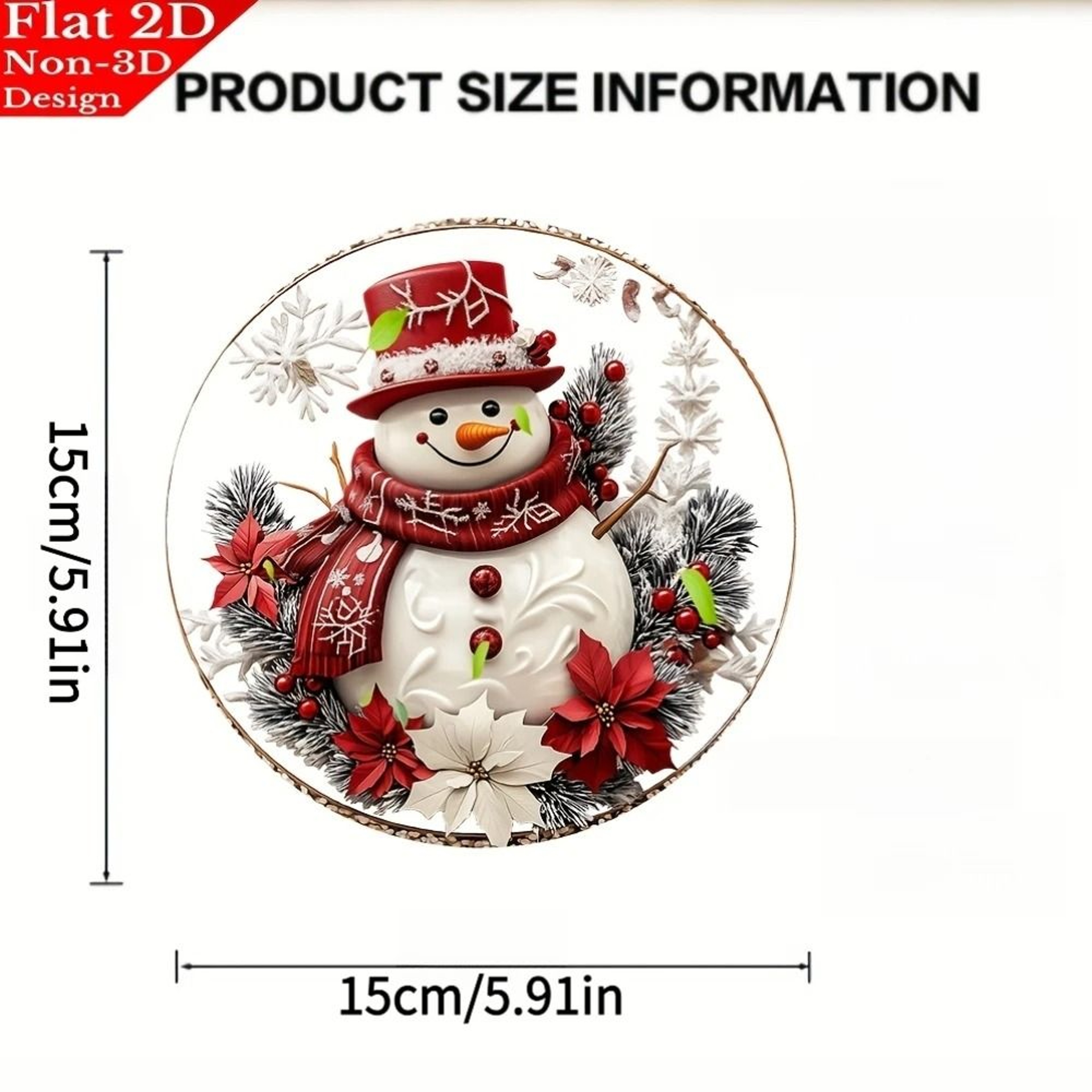 Festive Snowman And Floral Acrylic Christmas Door Hanging Sign 1
