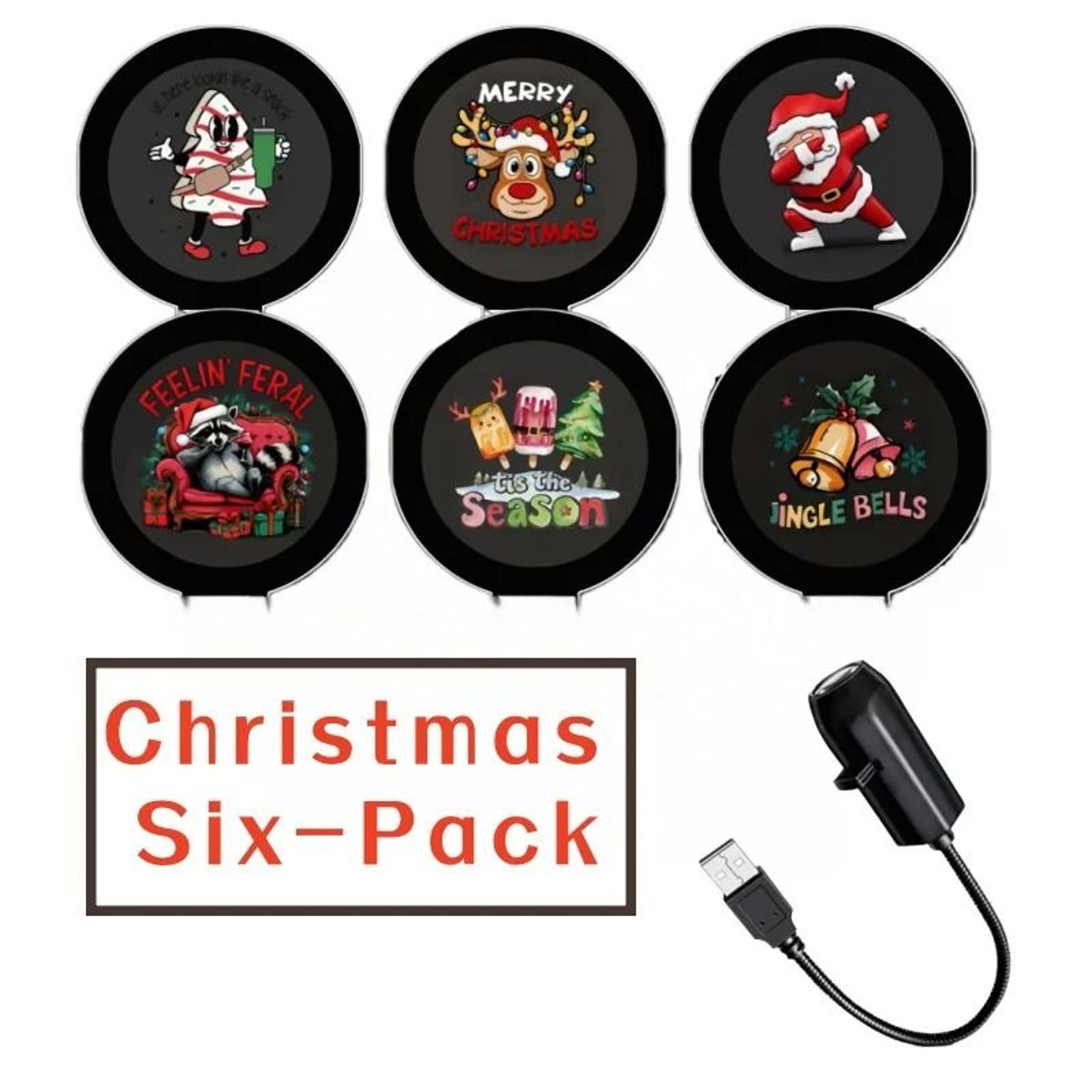 USB Christmas LED Projector Night Light With Santa And Reindeer Patterns 4