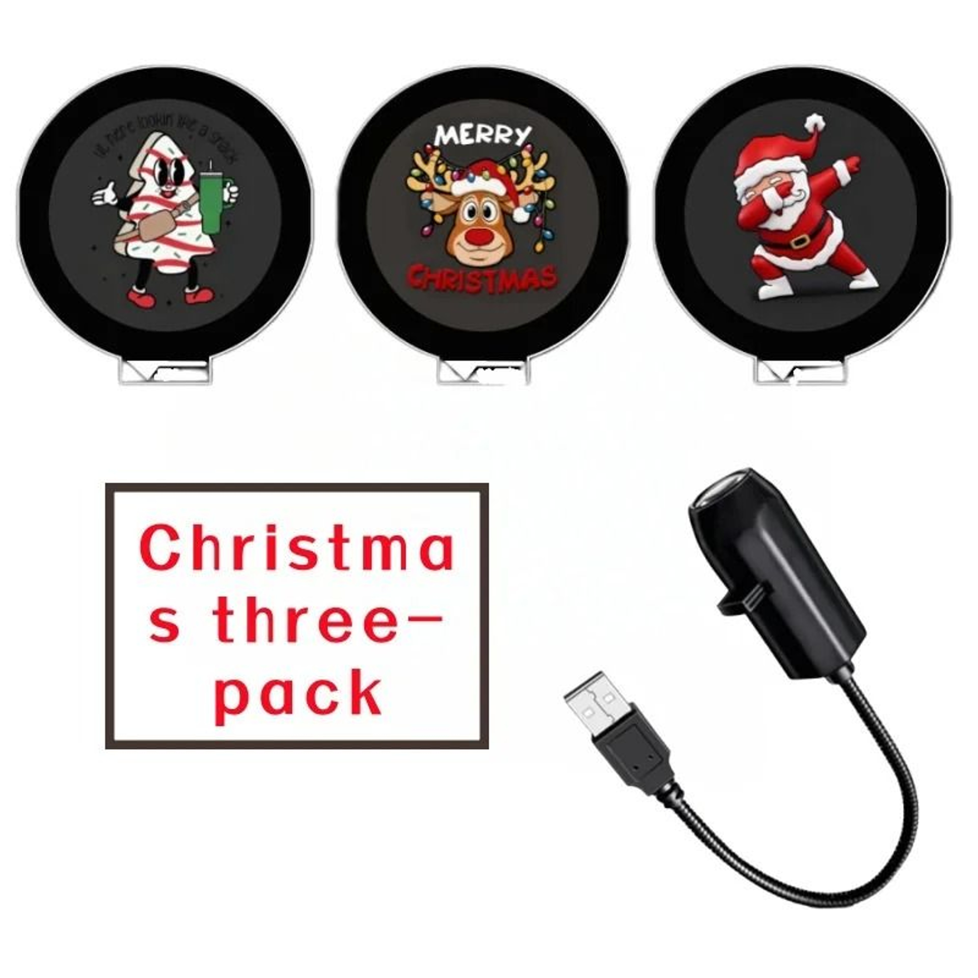 USB Christmas LED Projector Night Light With Santa And Reindeer Patterns 1