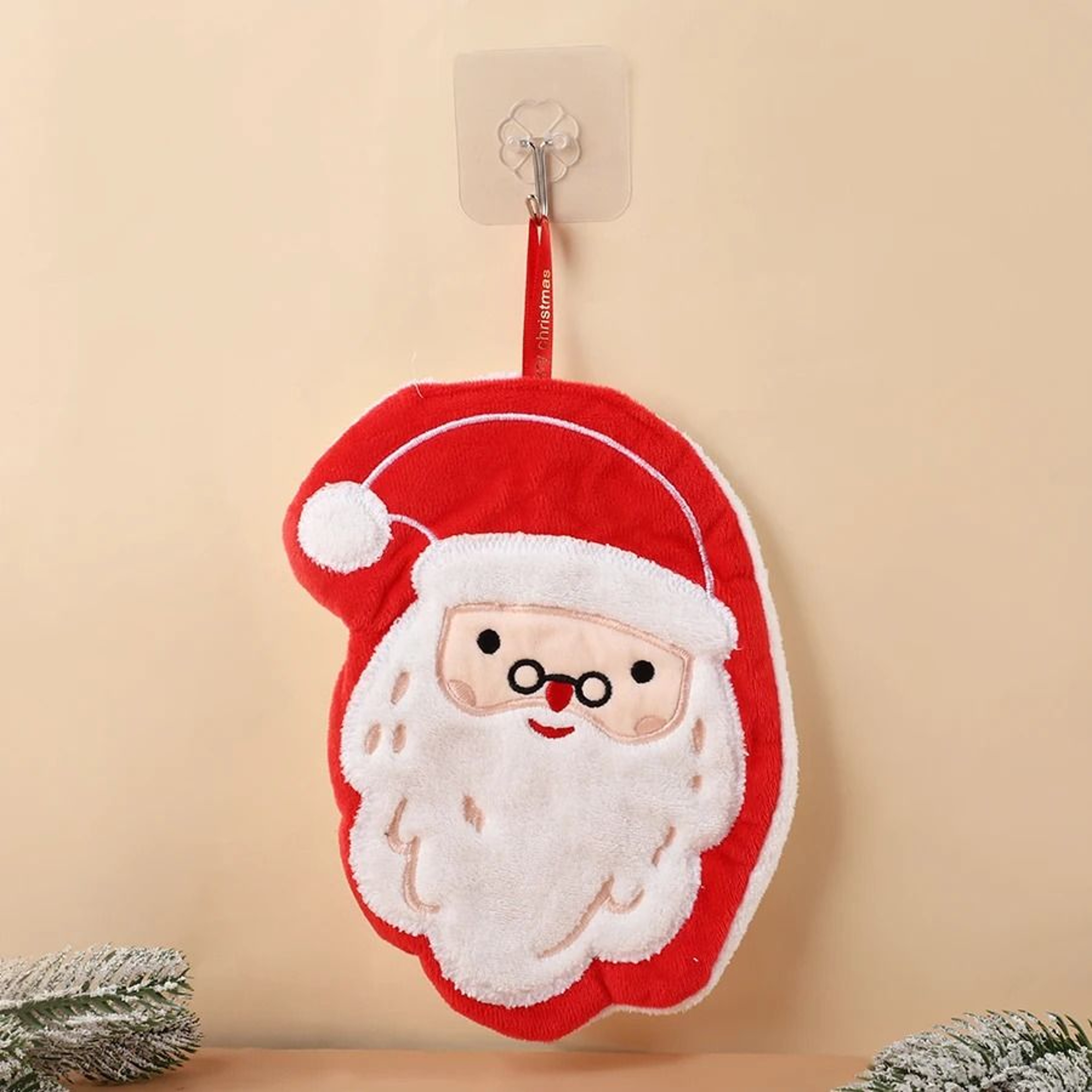 Cute Christmas Coral Fleece Hand Towel With Gingerbread And Snowman Designs 6