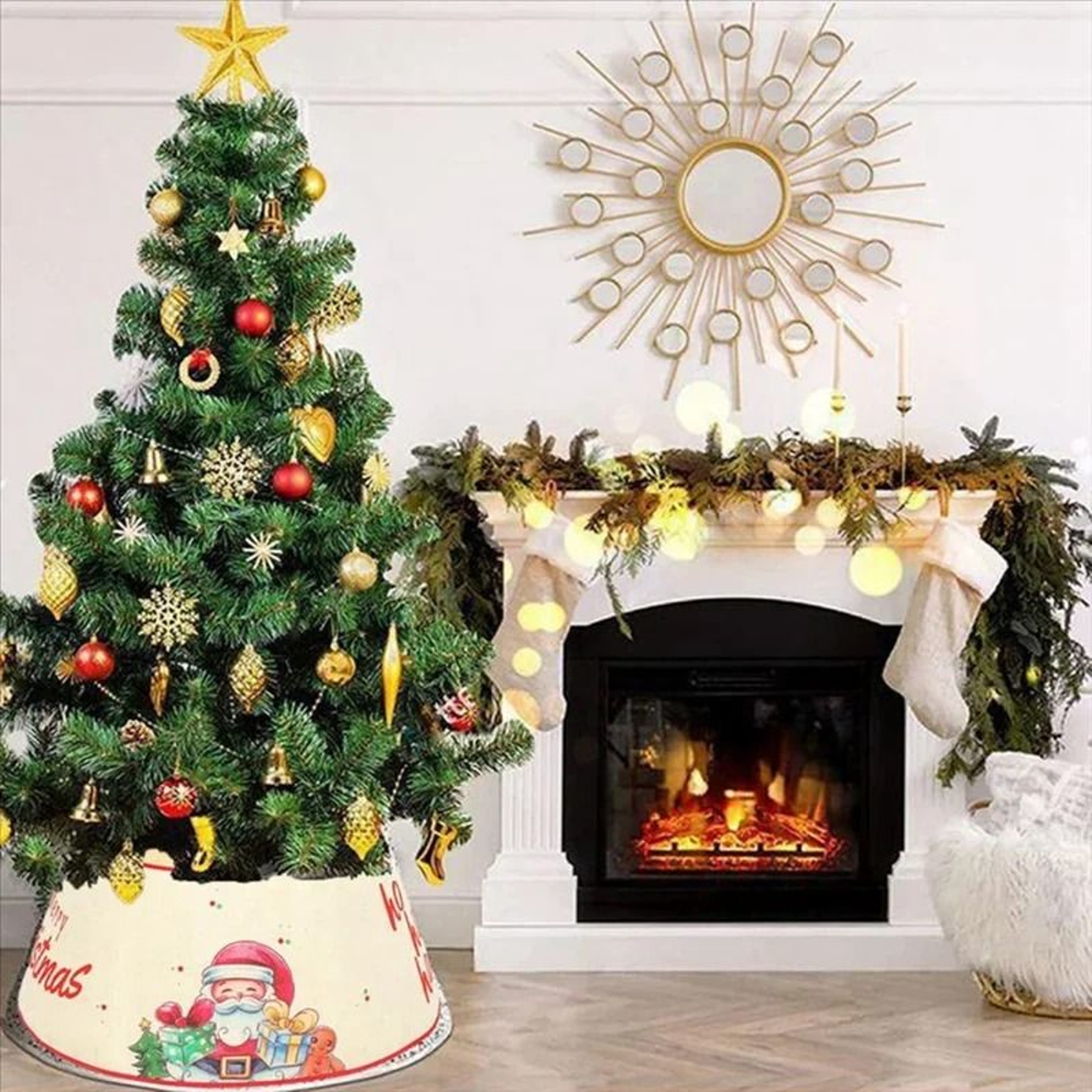 Decorative Christmas Tree Base Cover Ring For Festive Holiday Decor 9