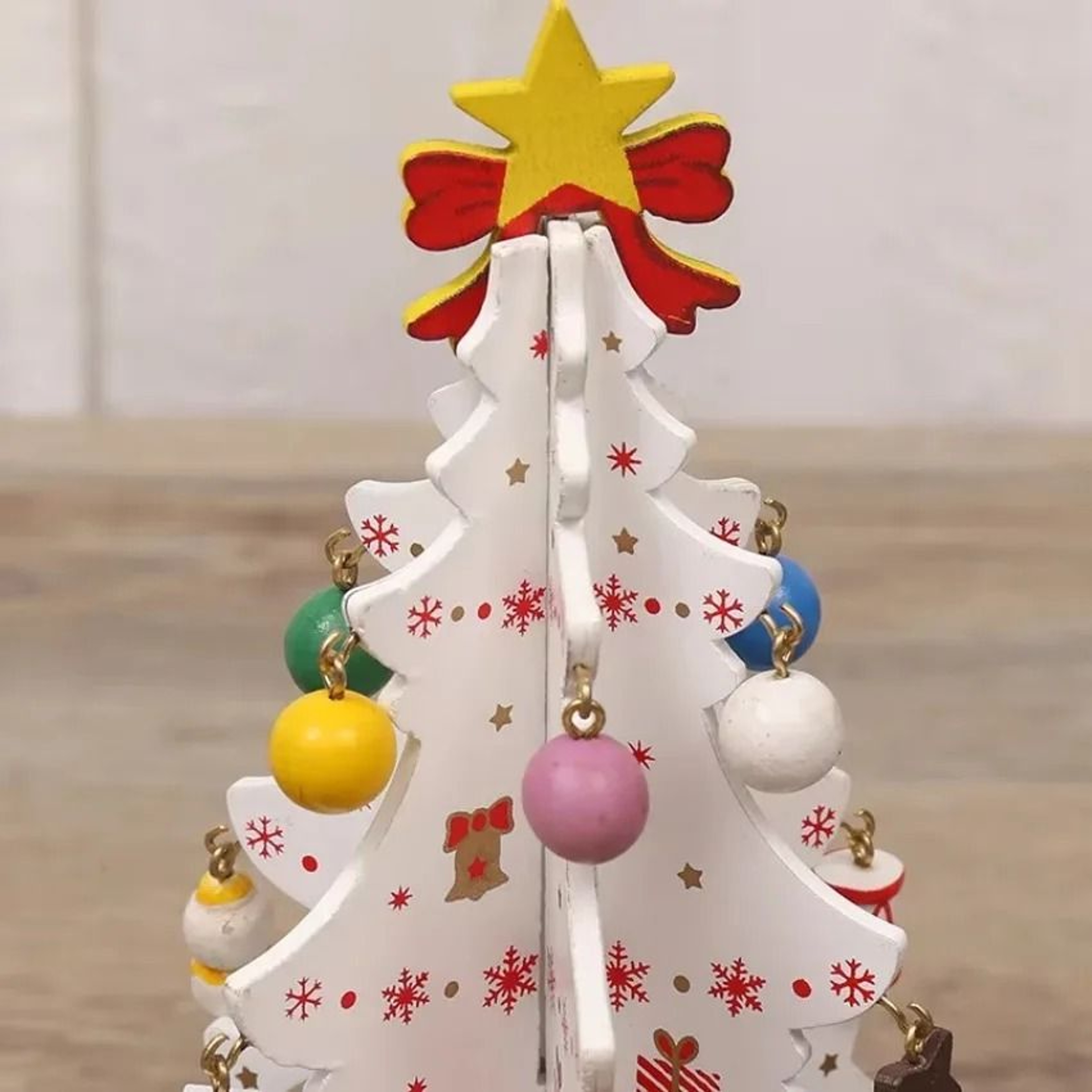 Mini Wooden Christmas Tree Tabletop Ornament For Festive Home Decor 0