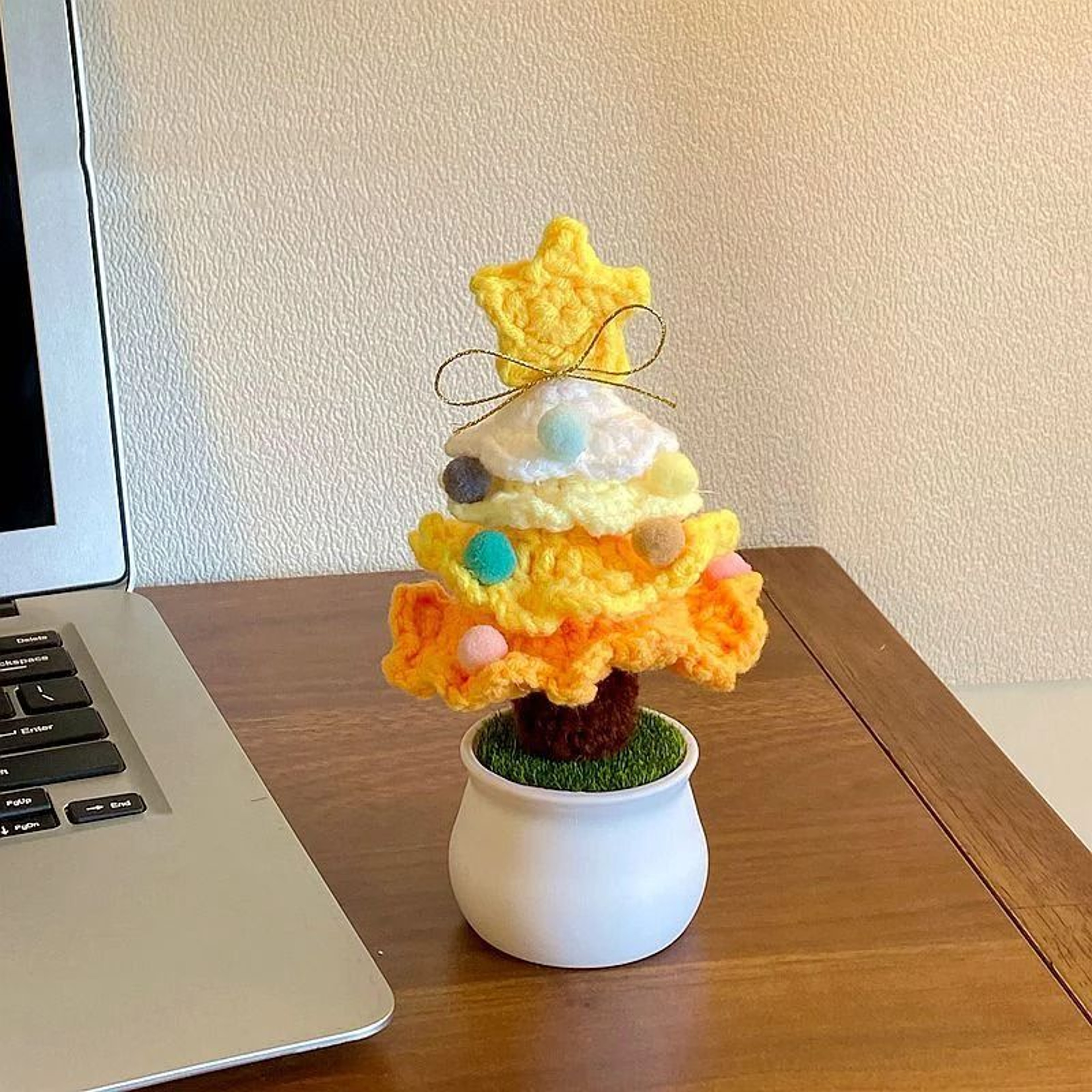 Handmade Crochet Christmas Tree Ornament For Cozy Holiday Tabletop Decor 5