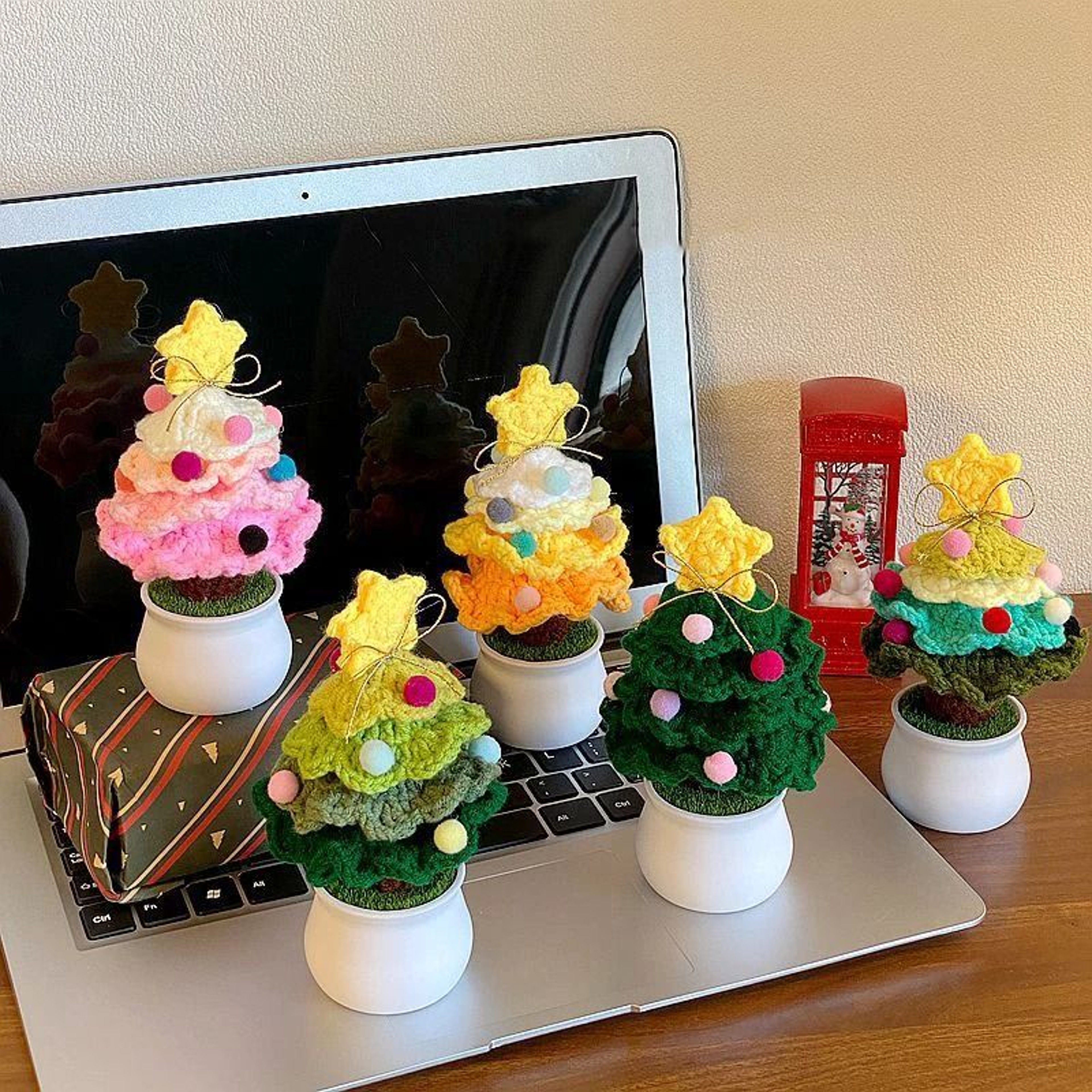 Handmade Crochet Christmas Tree Ornament For Cozy Holiday Tabletop Decor 10