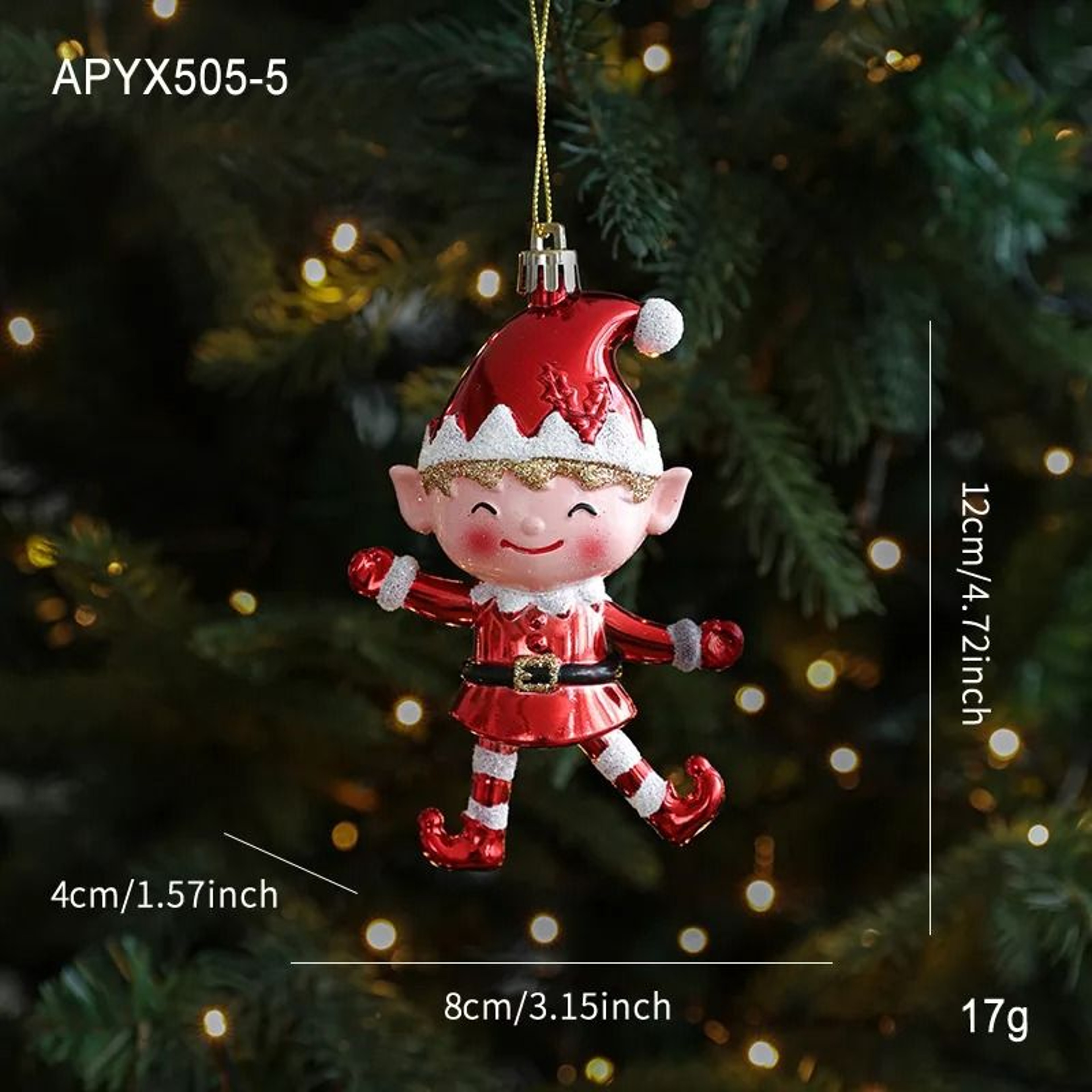 Cute Red And White Christmas Tree Hanging Ornaments For Festive Home Decor 2