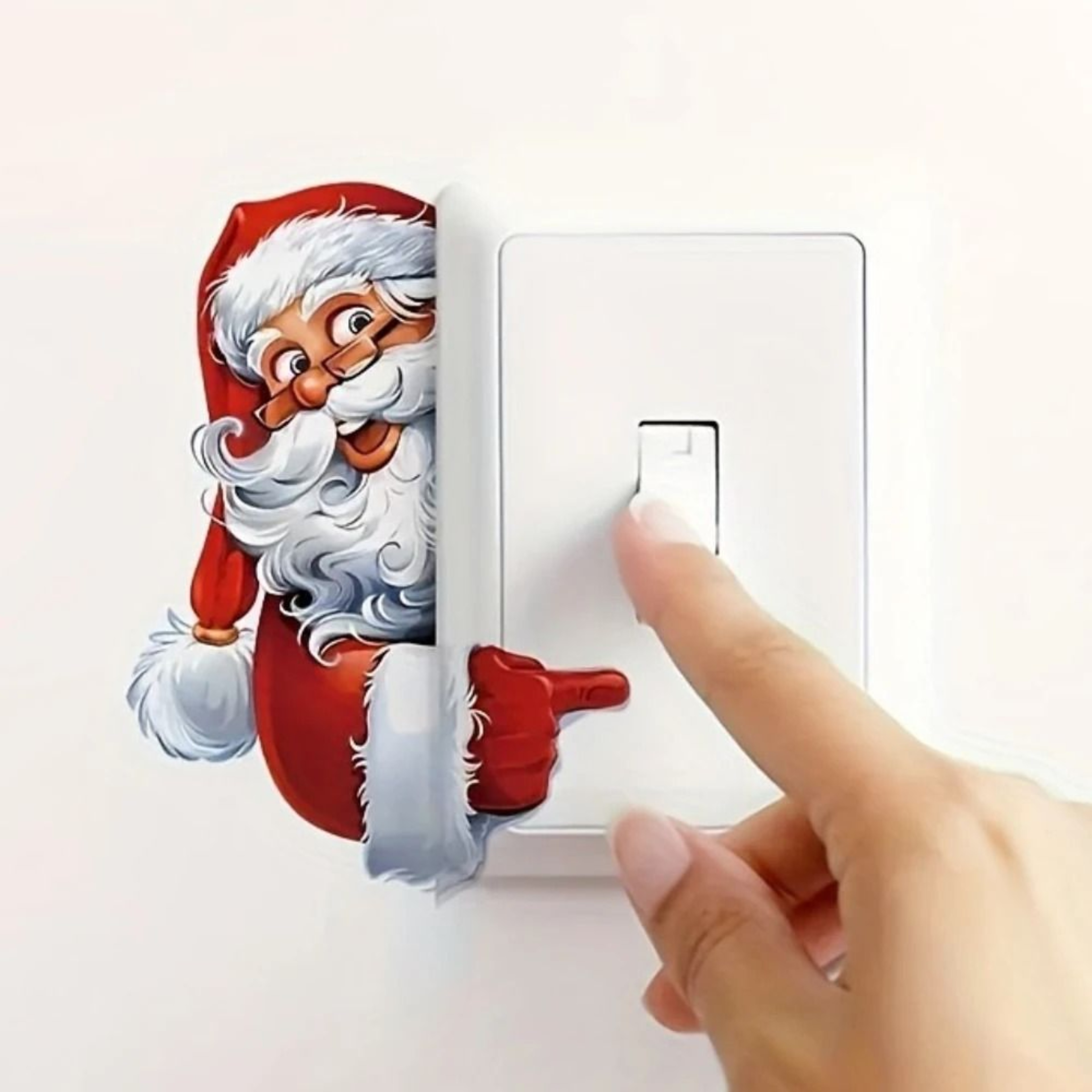 Cute Santa And Snowman Christmas Light Switch Wall Stickers 6