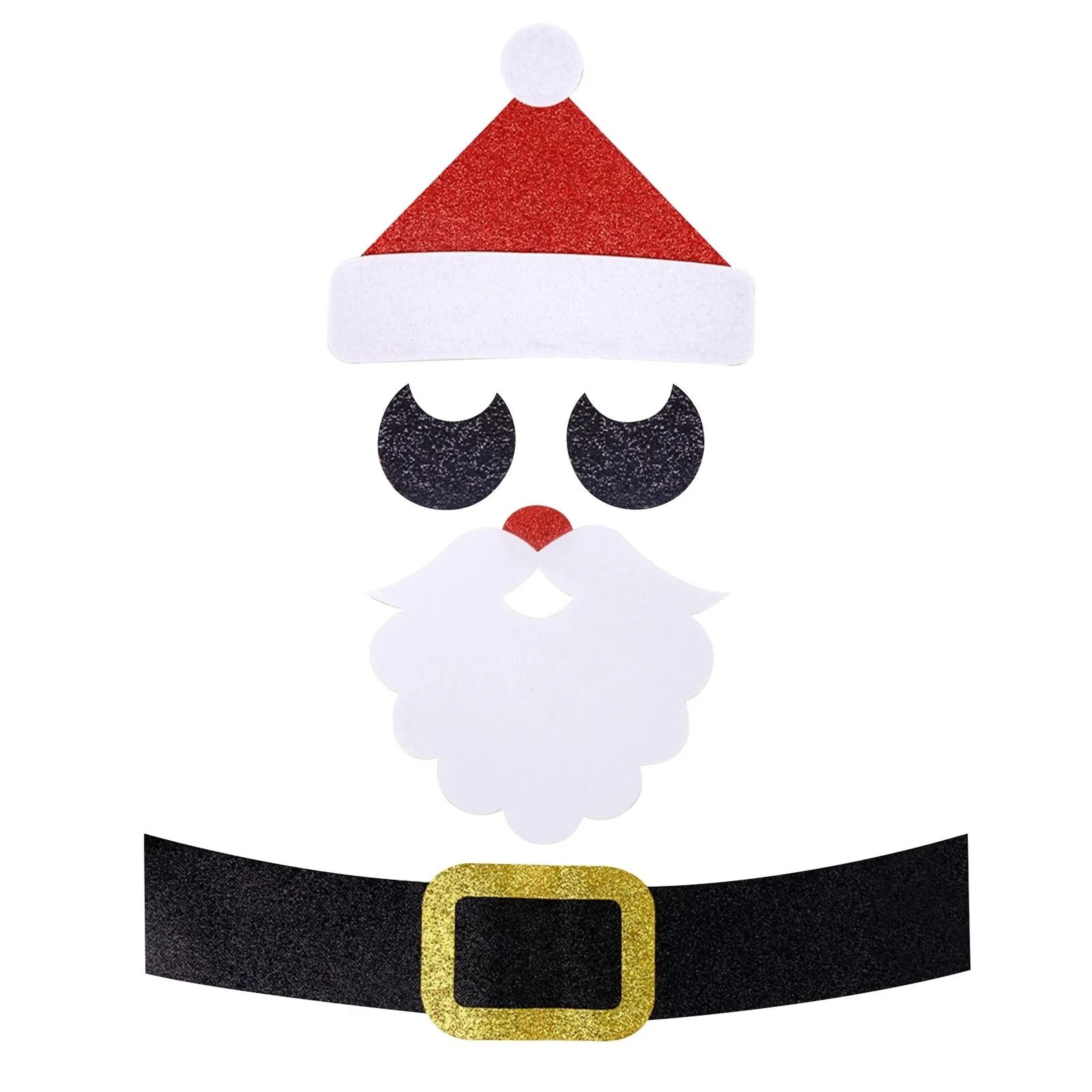 Cute Christmas Felt Door And Window Stickers With Santa Snowman And Reindeer 4