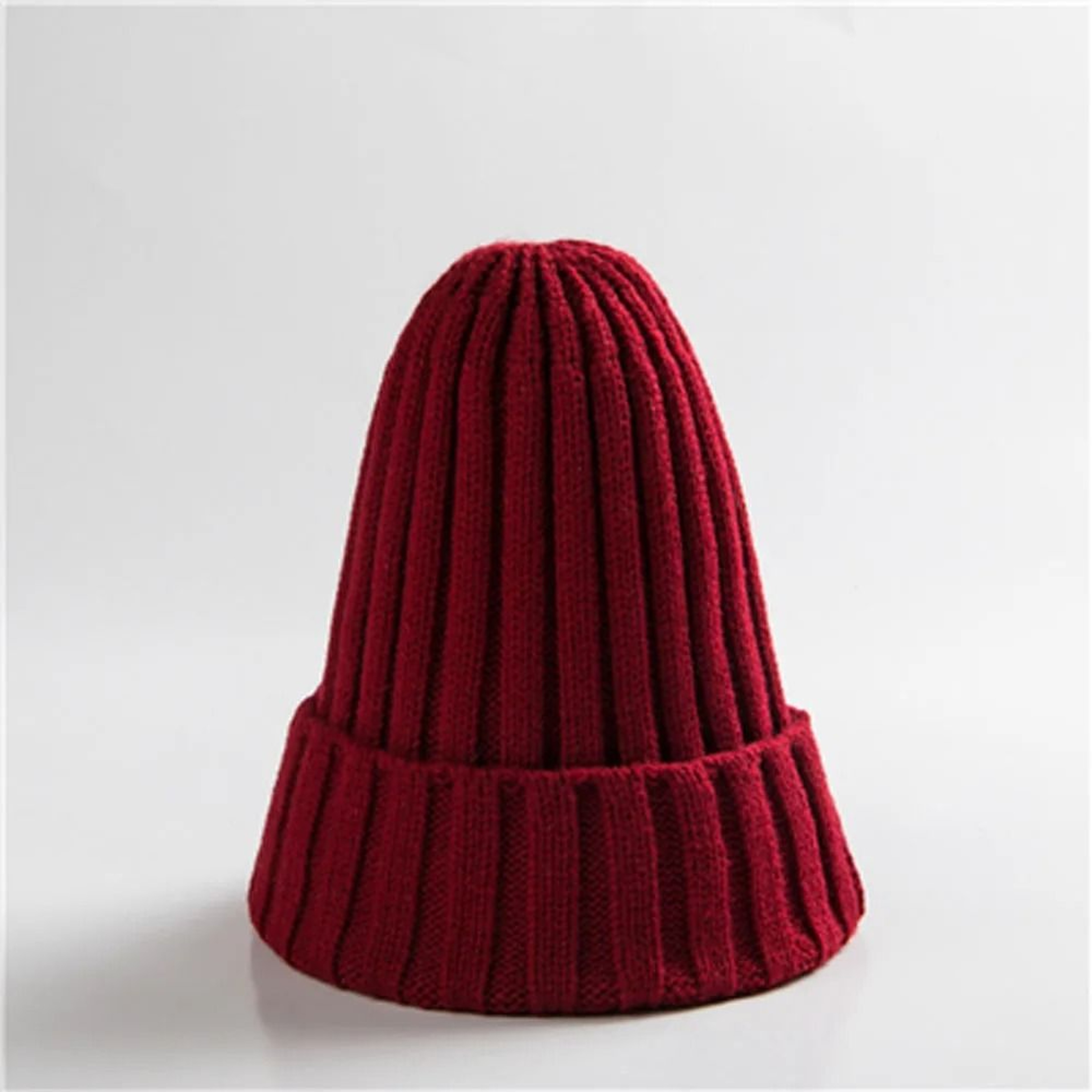 Cozy Unisex Rolled Edge Knit Beanie Hat For Winter Warmth 7