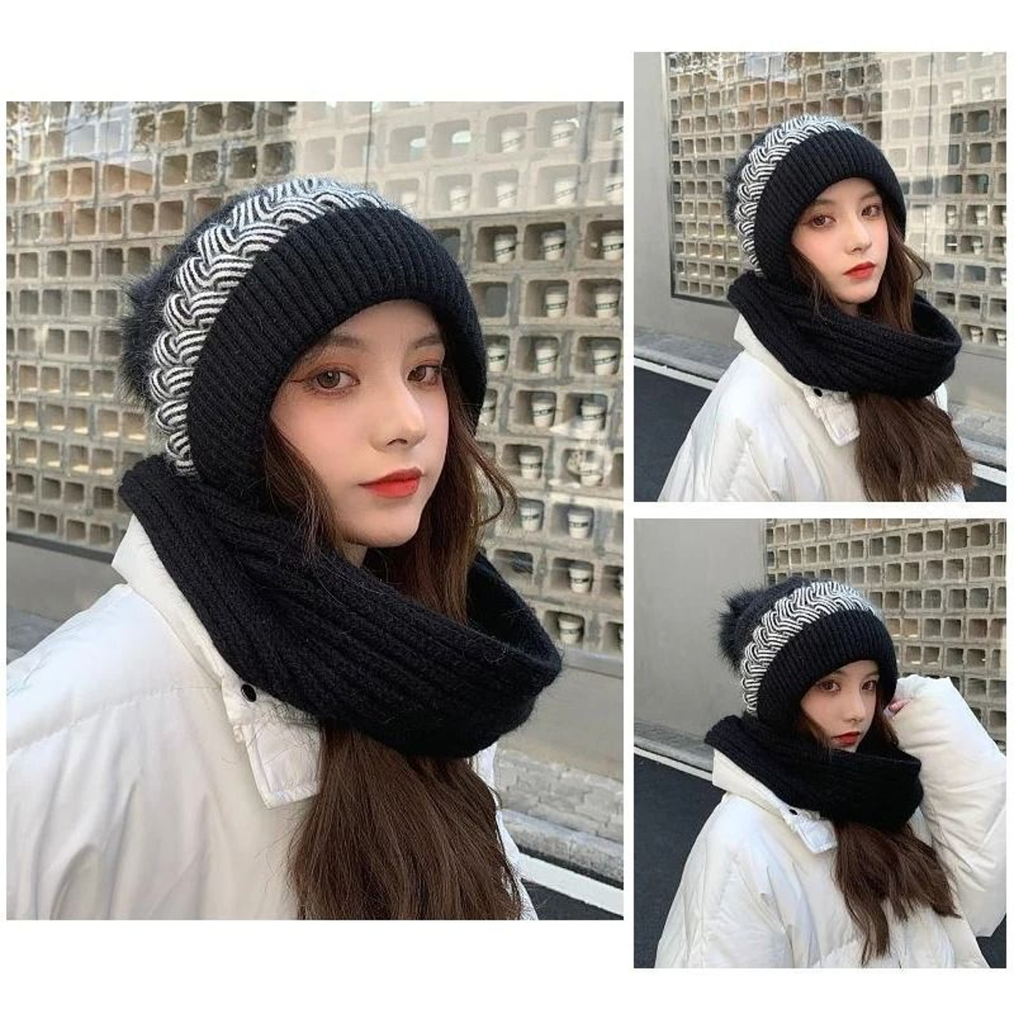 Cozy Korean Style Knitted Winter Hat With Ear And Neck Protection 0