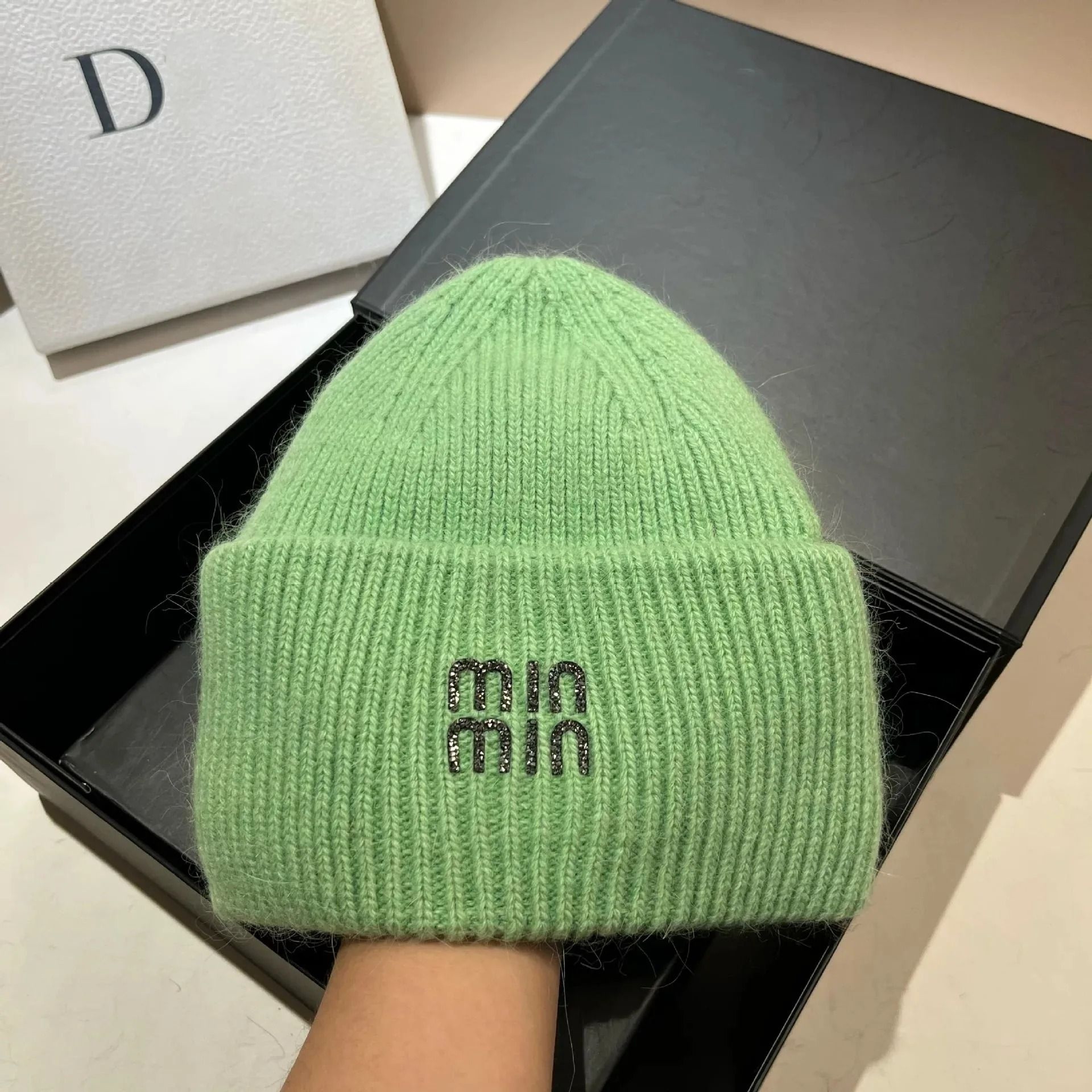 Cozy Korean Style Double Rolled Brim Knit Beanie For Winter Warmth 0