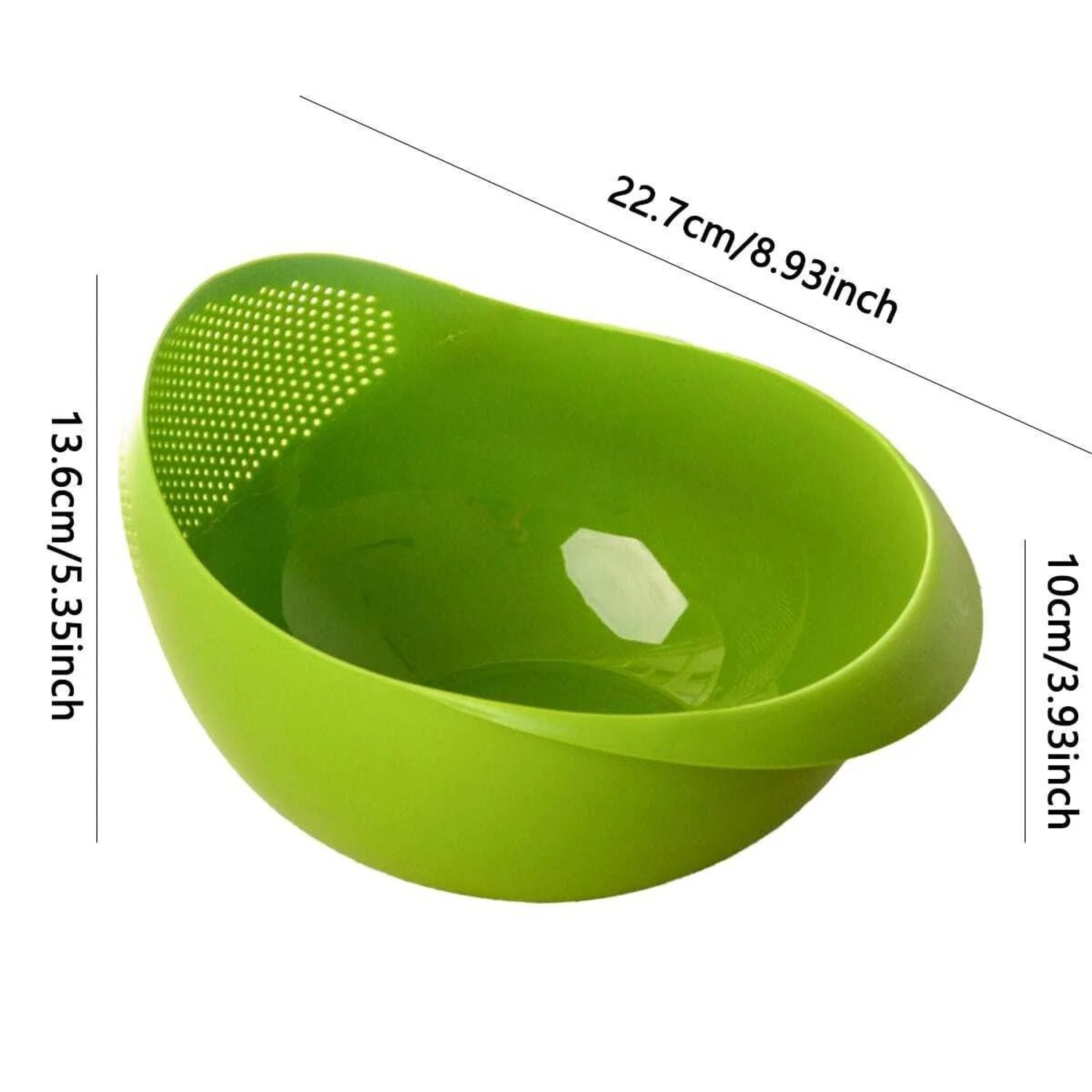 Large Rice Washing Bowl With Drainage Strainer Basket 1