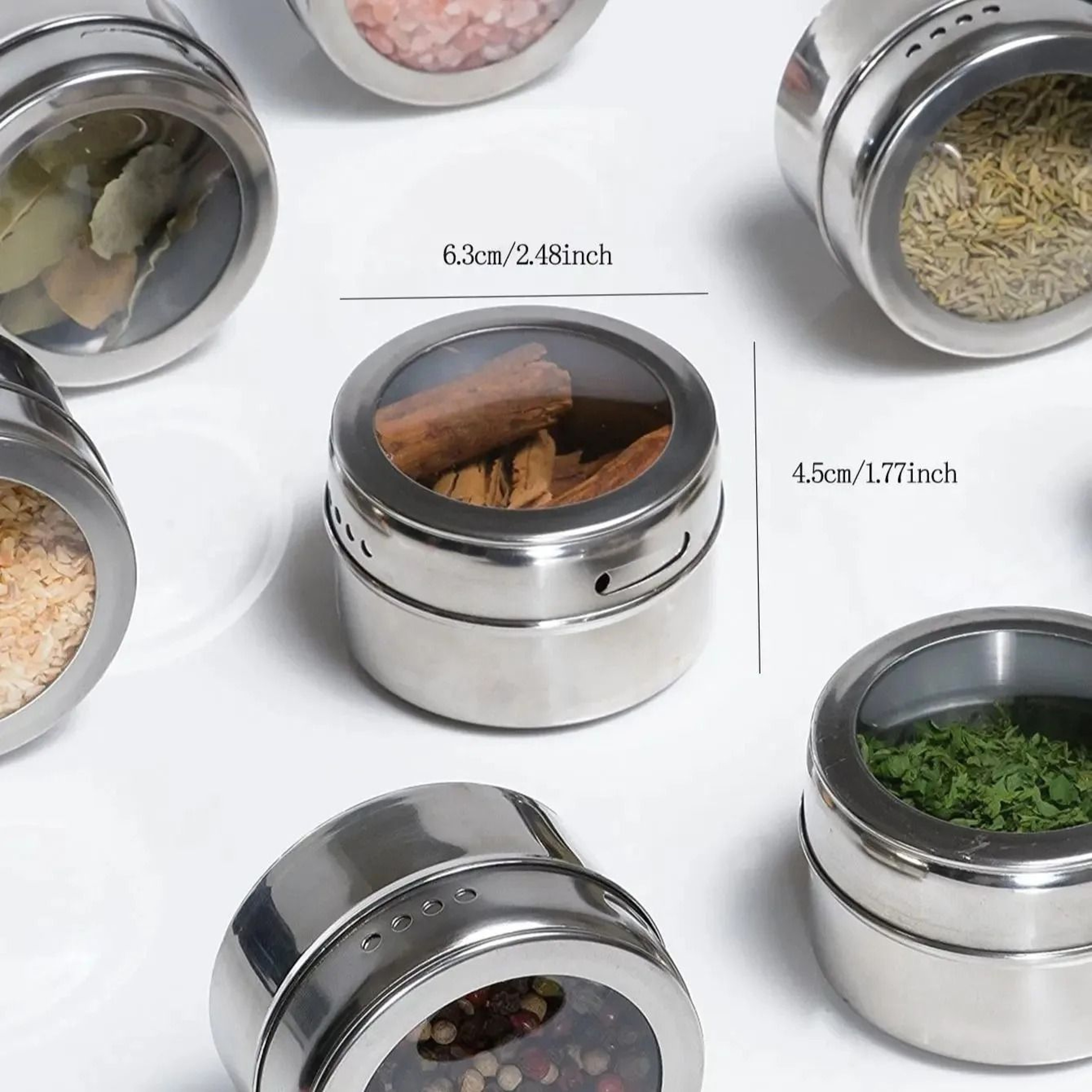 Magnetic Stainless Steel Spice Jar Container For Space Saving Kitchen Organization 3