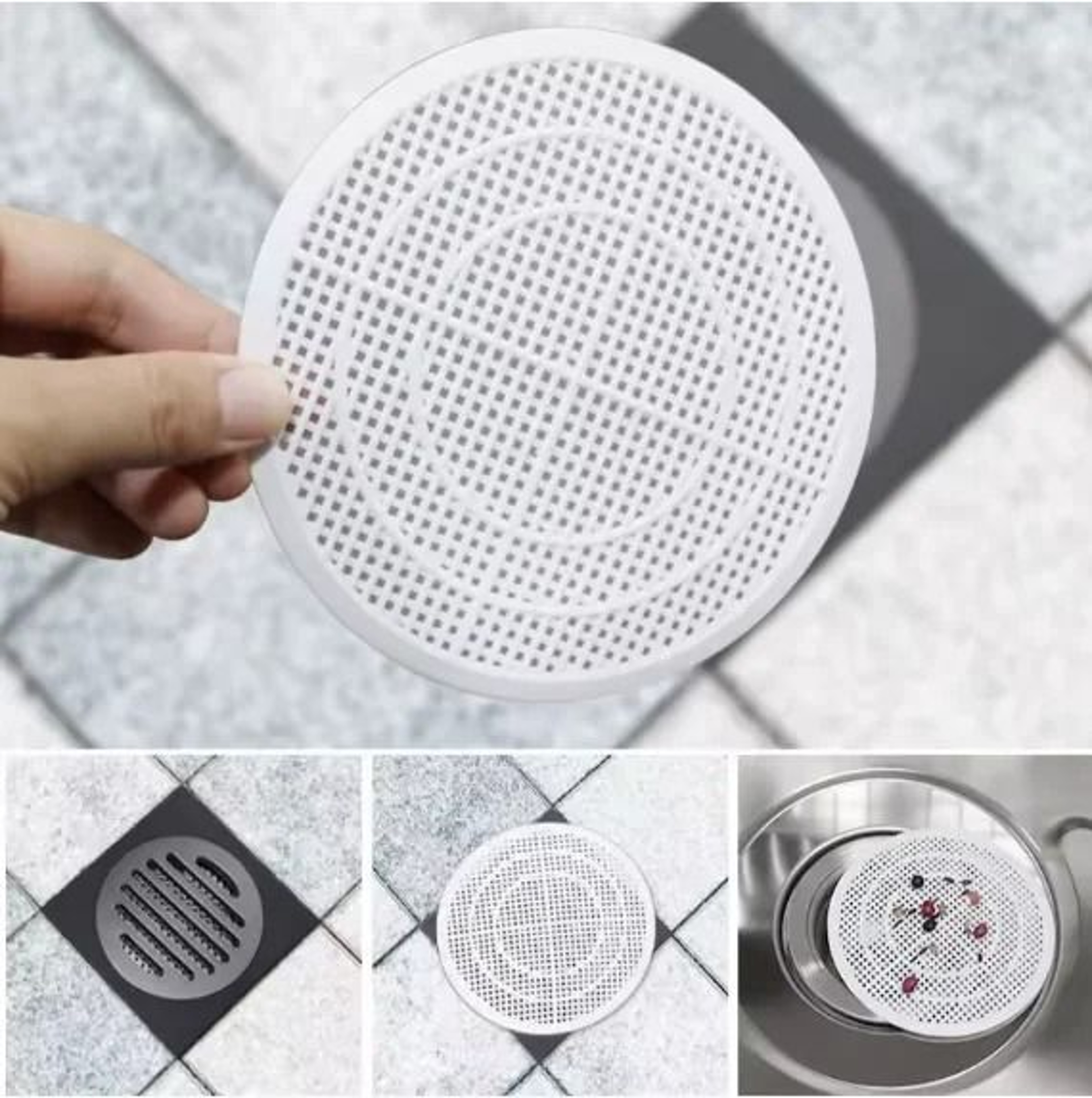 2 Pack Square Shower Drain Covers Hair Catcher For Clog Prevention 5