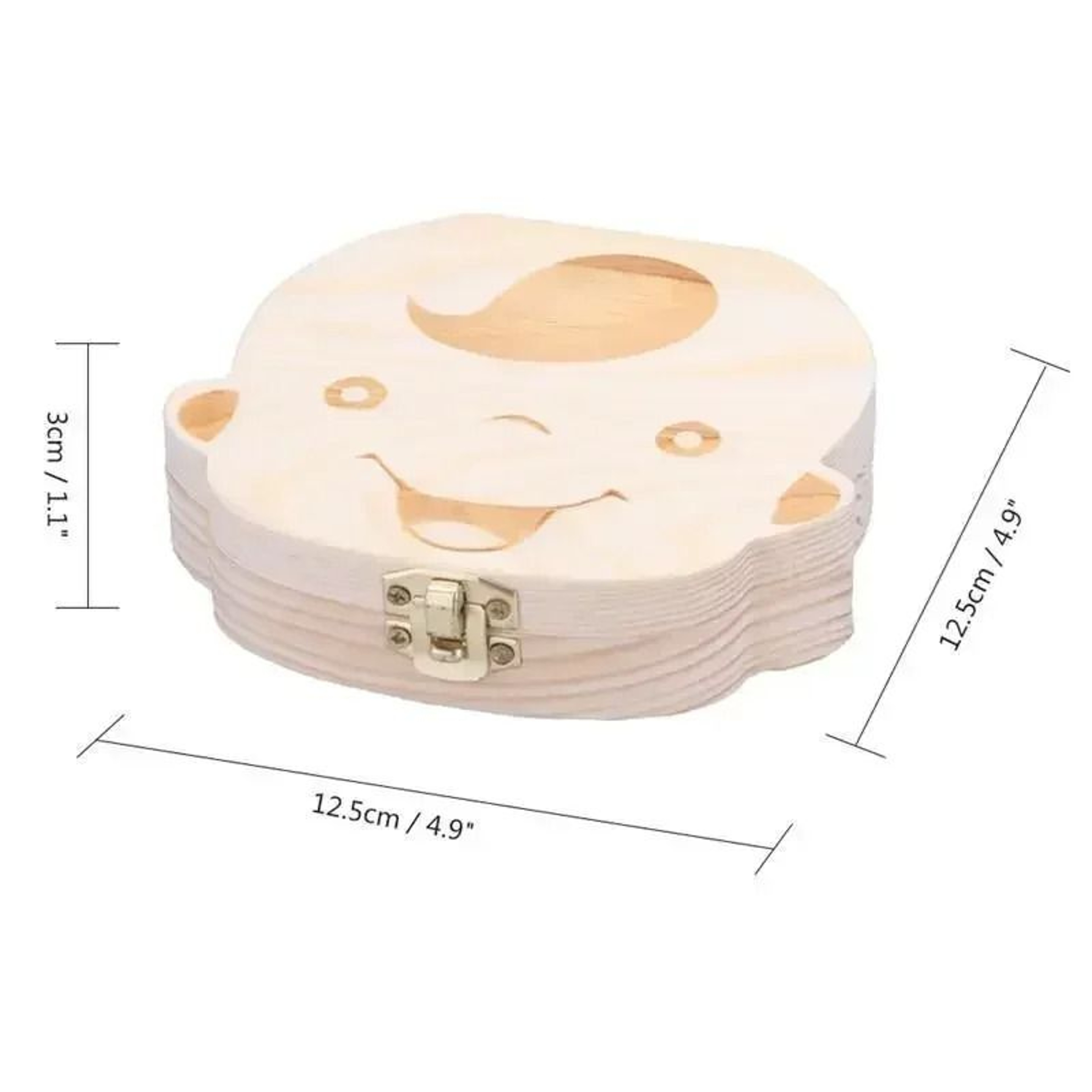 Wooden Baby Tooth Keepsake Box Childhood Memory Organizer For Boys Girls 3