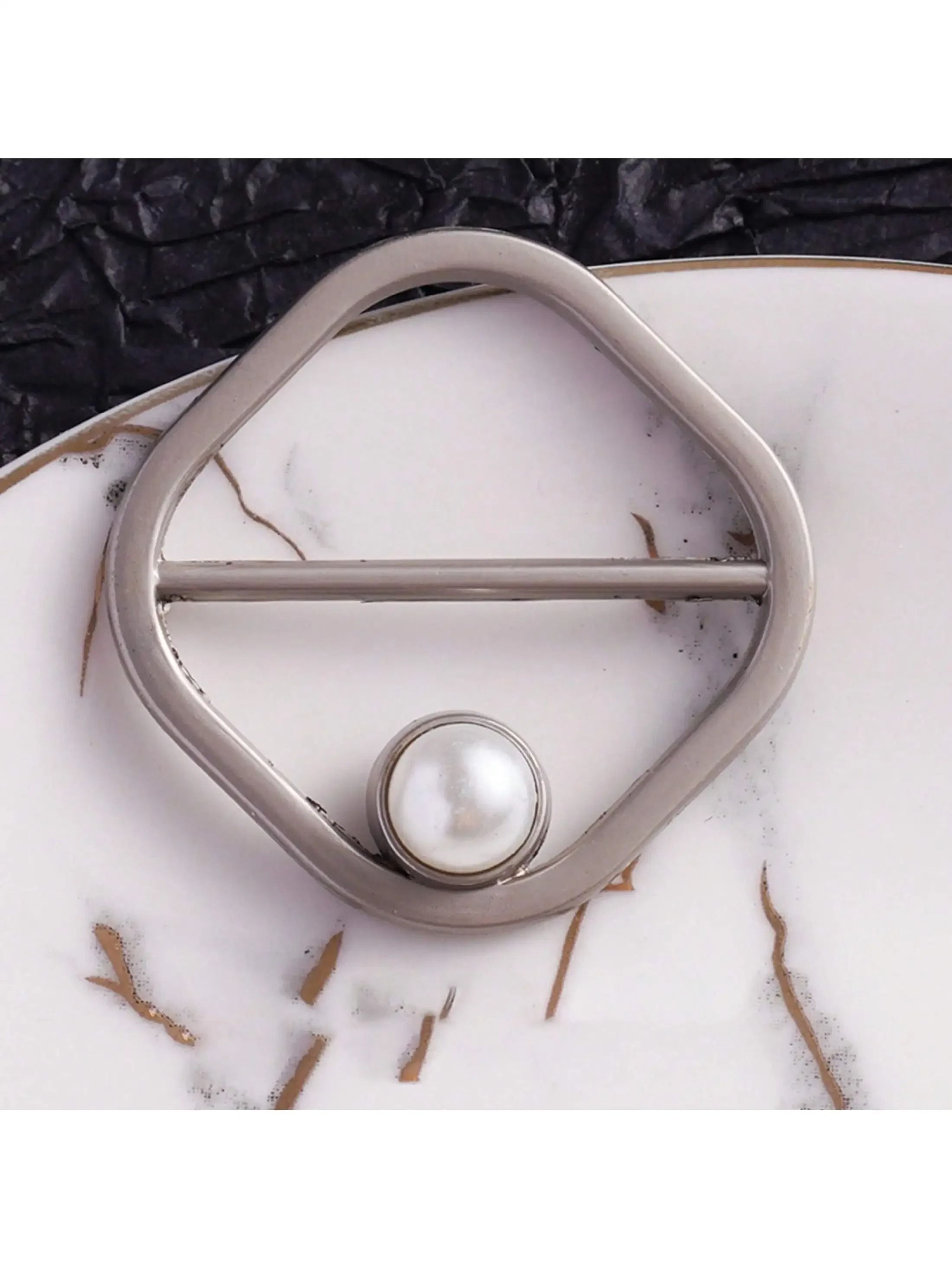 Elegant Pearl Rhinestone Waist Tightening Clips Decorative Clothing Pins For Women 5