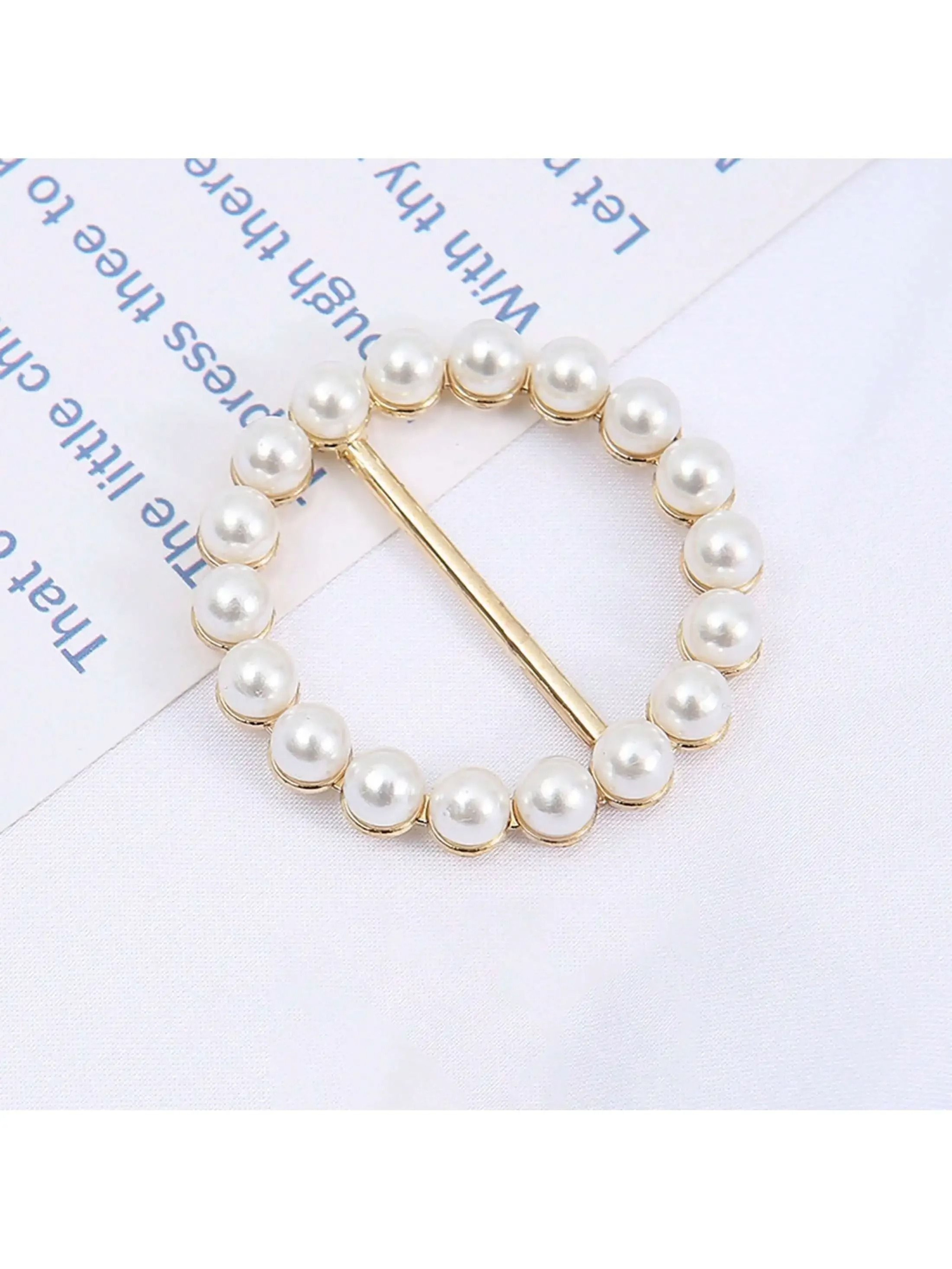 Elegant Pearl Rhinestone Waist Tightening Clips Decorative Clothing Pins For Women 2