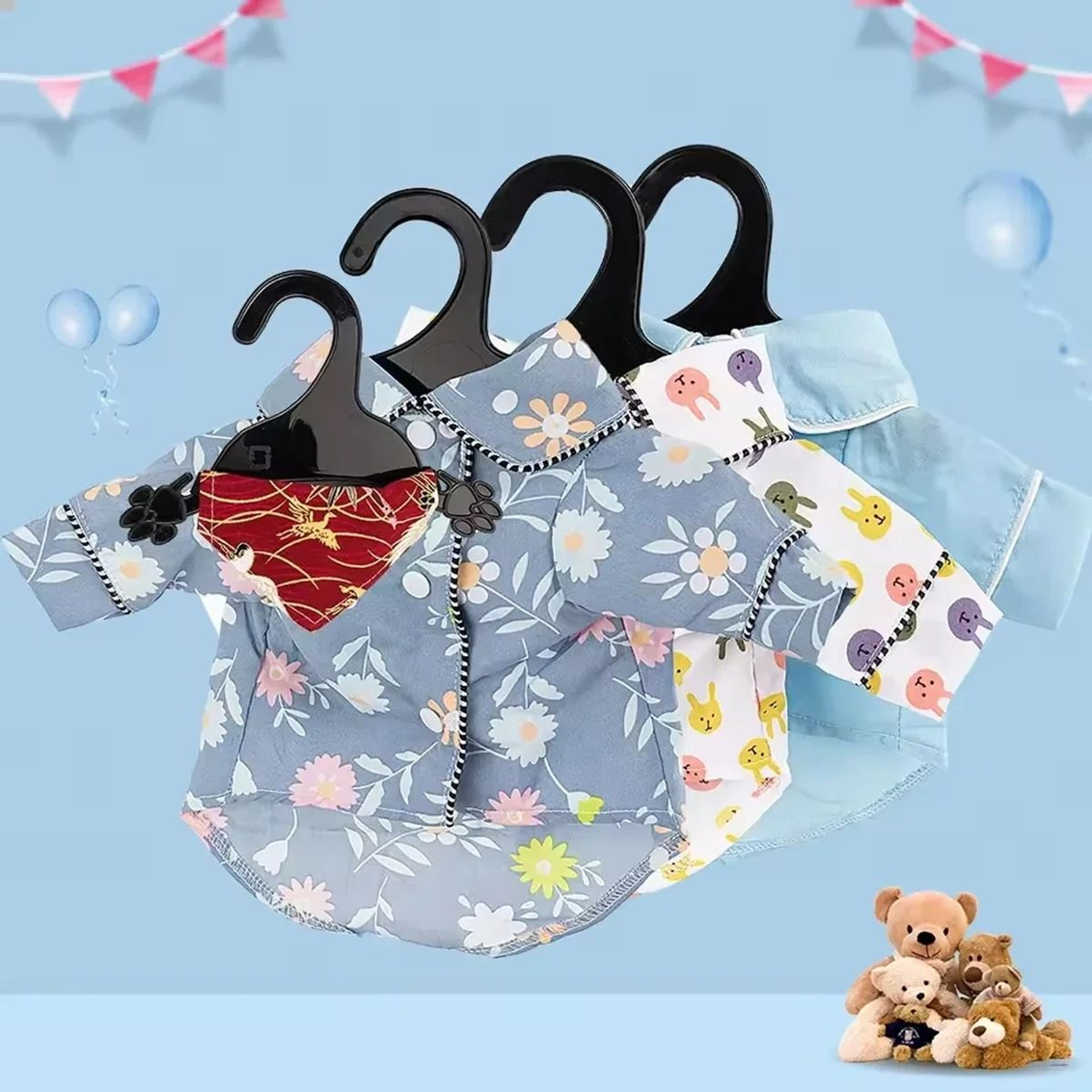 5 Pack Cute Paw Shape Pet Clothes Hangers For Dogs Cats 5
