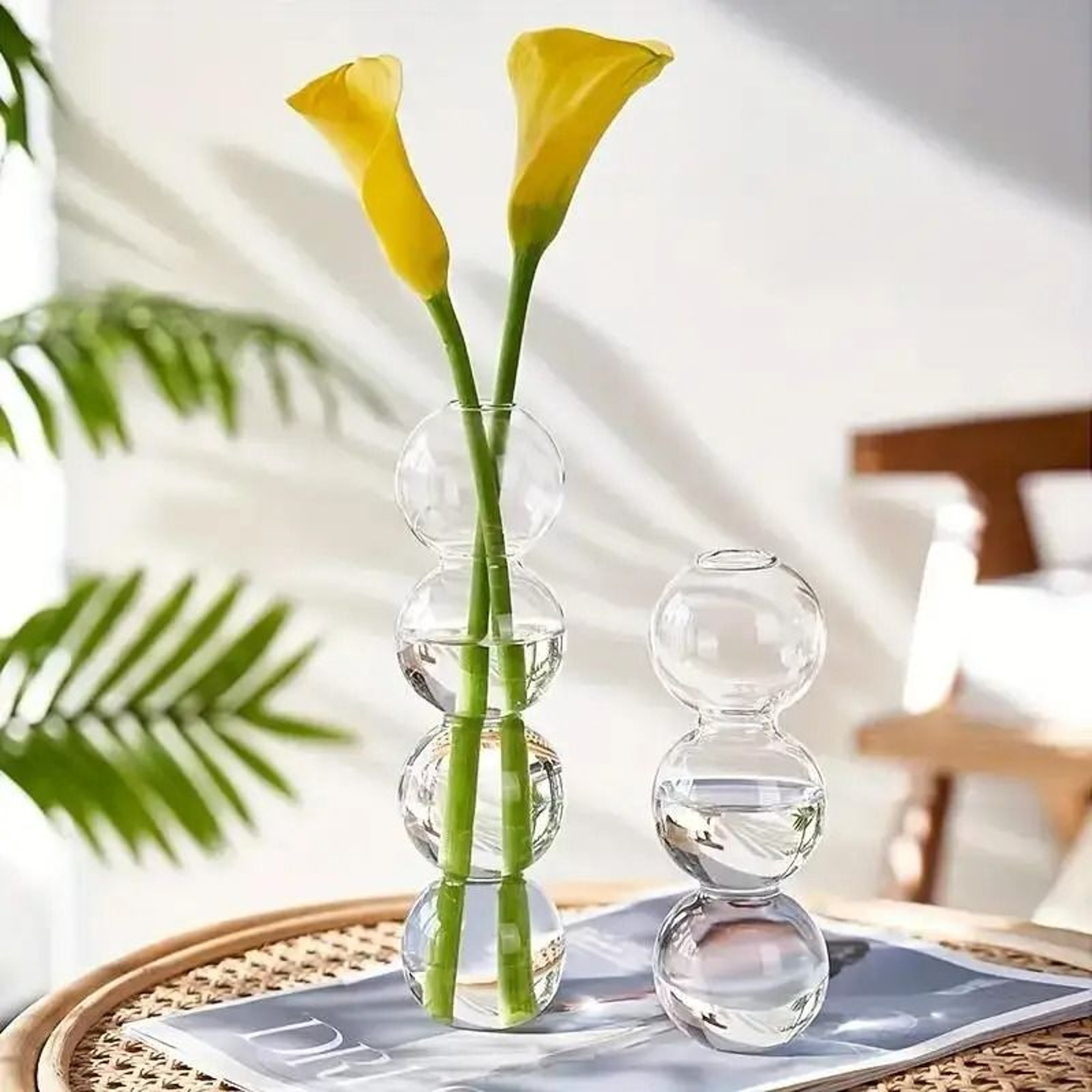 Colorful Glass Bubble Vase Creative Transparent Flower Holder For Modern Home Decor 6