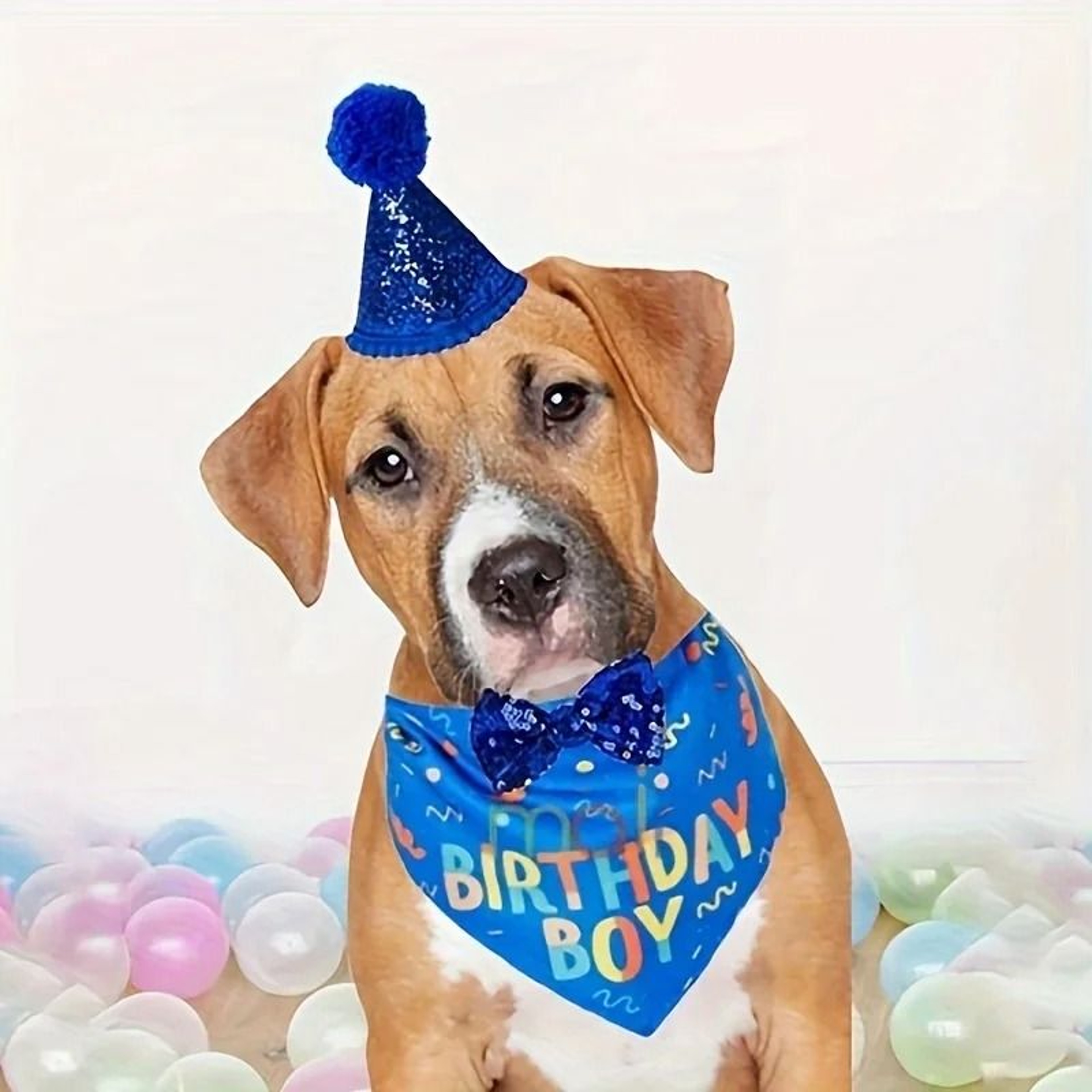 Cute Dog Birthday Bandana Bib Birthday Boy Girl Pet Party Scarf 0