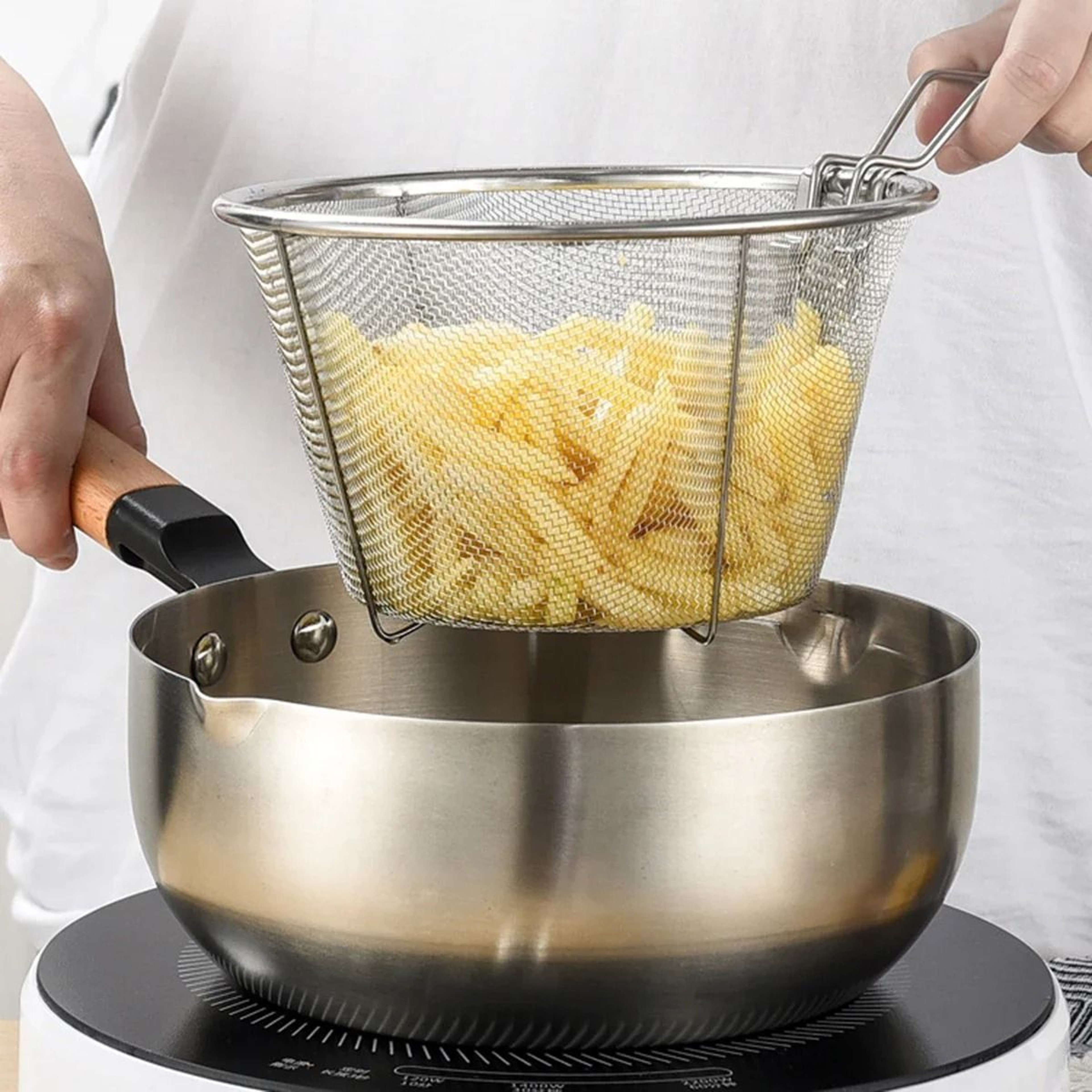 Stainless Steel Oil Draining Mesh Strainer Pan For Frying And Cooking 5