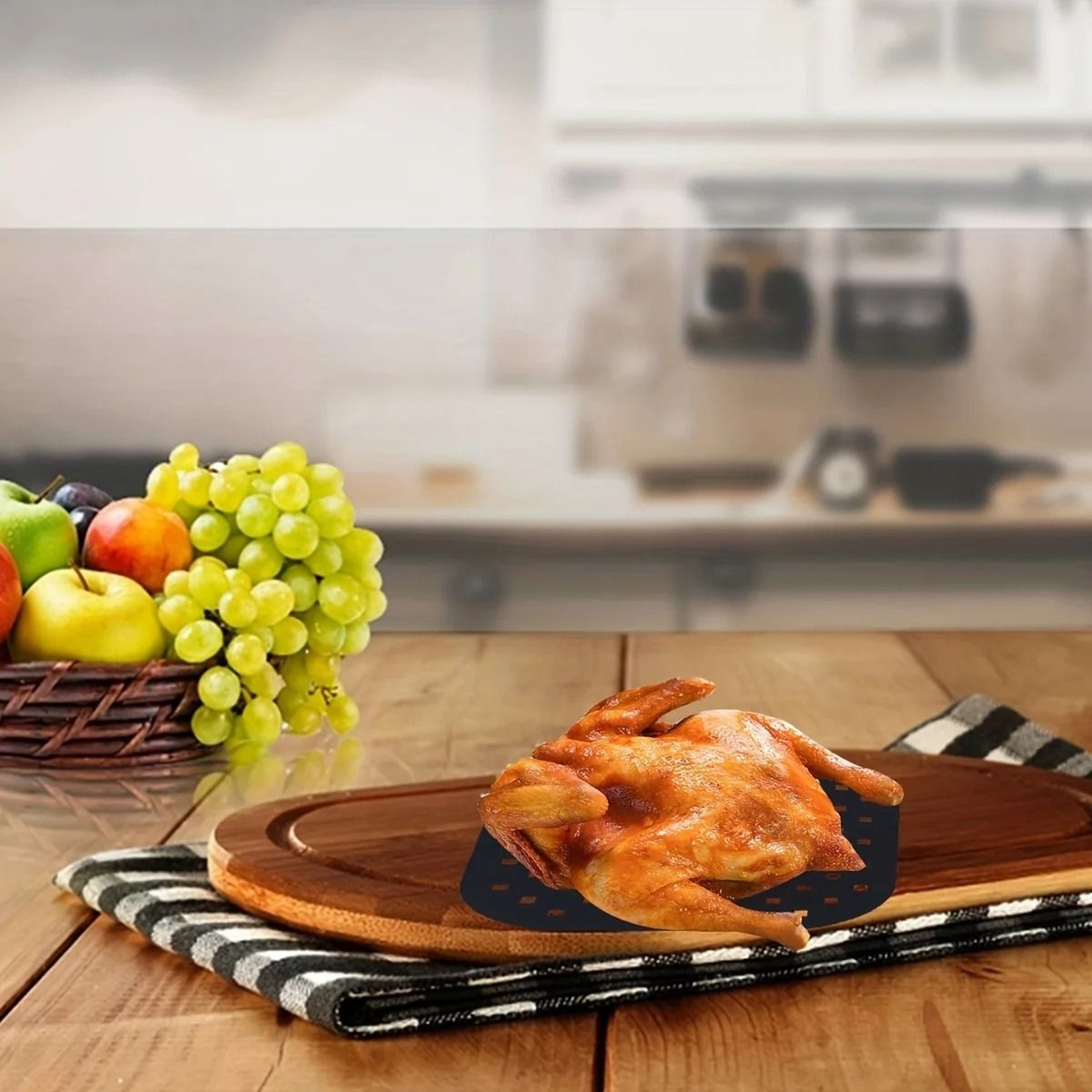 Reusable Silicone Air Fryer Liner Nonstick Baking Tray For Easy Kitchen Cleanup 4