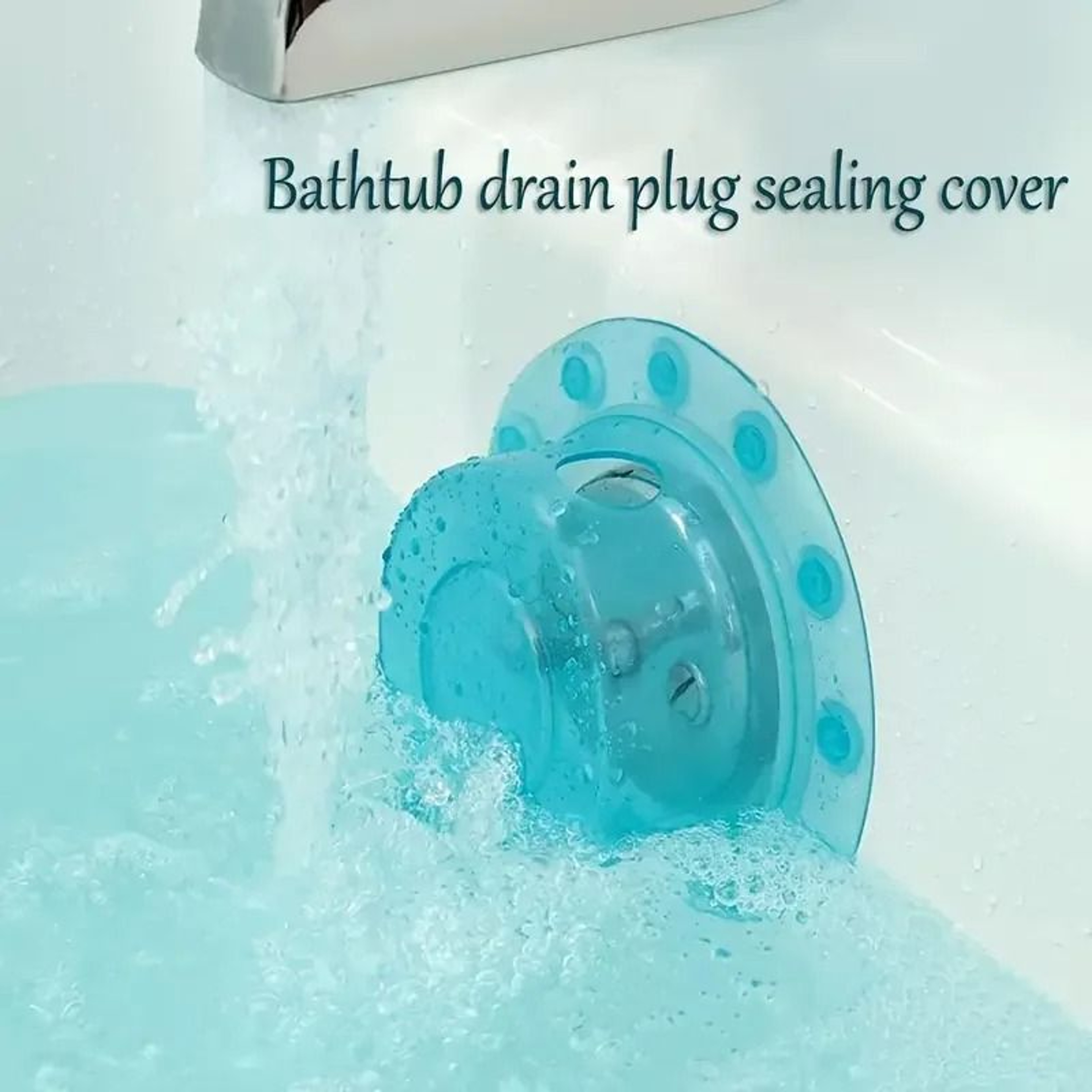 Bathtub Overflow Drain Cover With Suction Cups For Deeper Relaxing Baths 0
