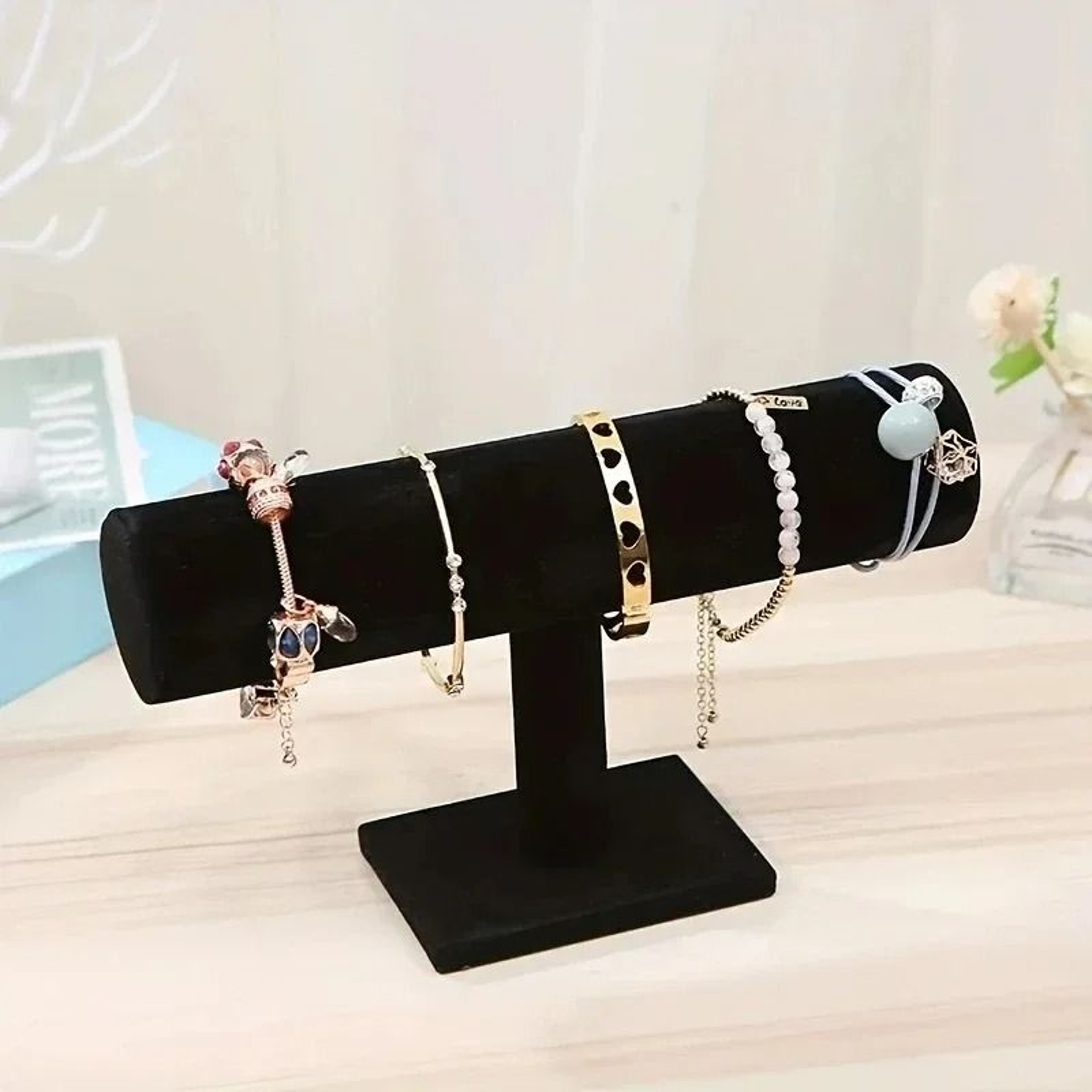 Elegant Velvet Bracelet Display Stand Jewelry Organizer Rack For Watches And Bangles 6