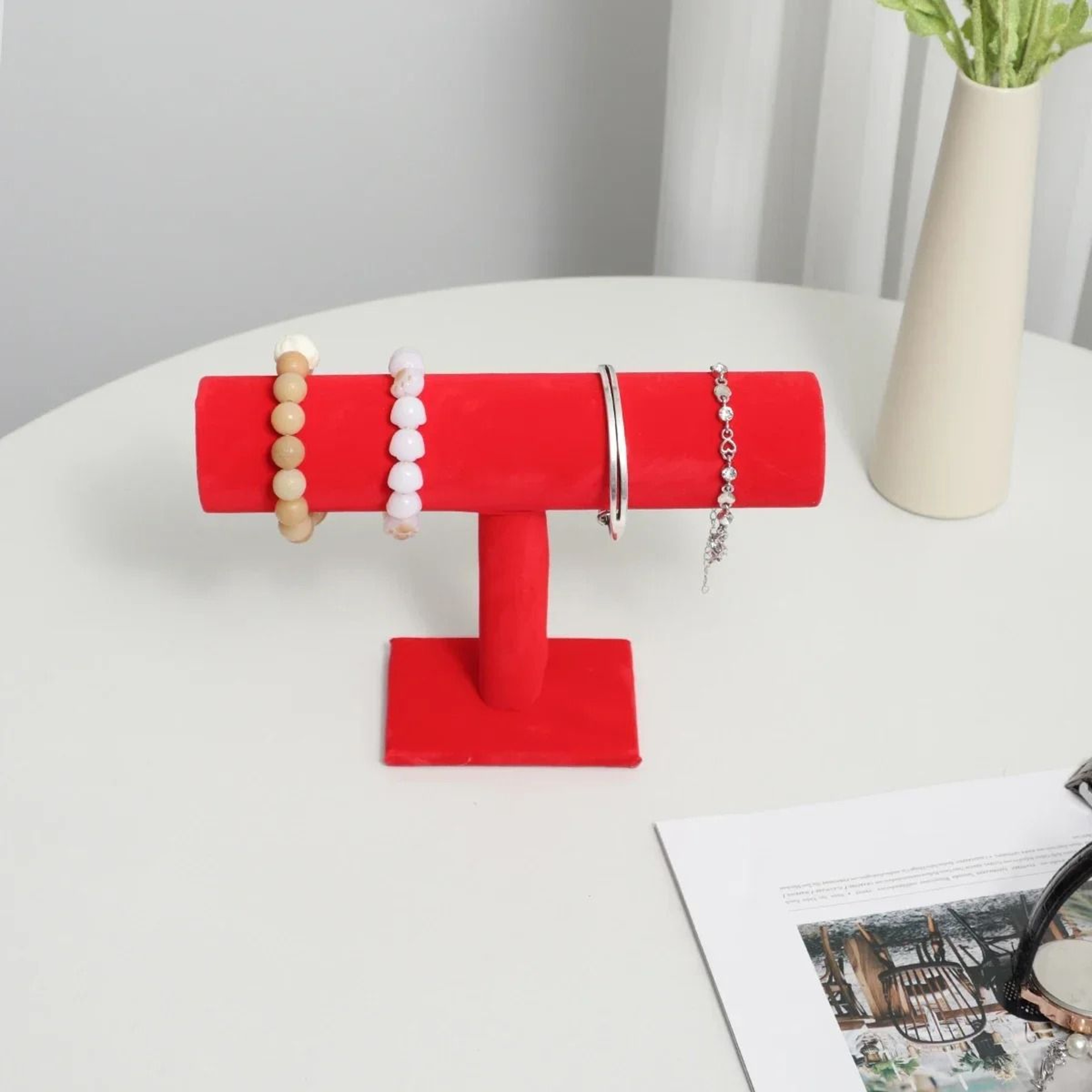 Elegant Velvet Bracelet Display Stand Jewelry Organizer Rack For Watches And Bangles 8