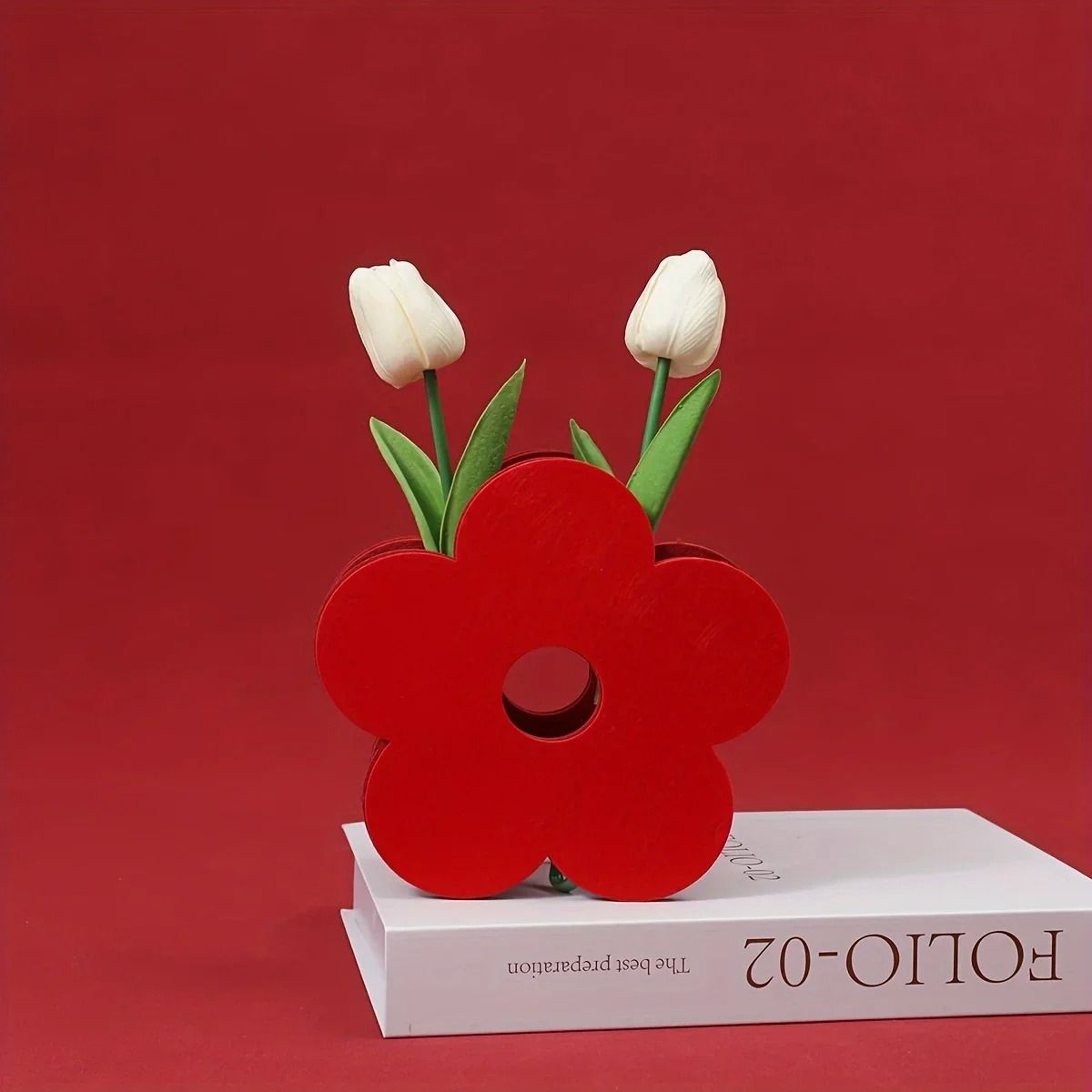Red Good Fortune Flower Vase Decorative Wedding Arrangement Basket For Home Decor 1