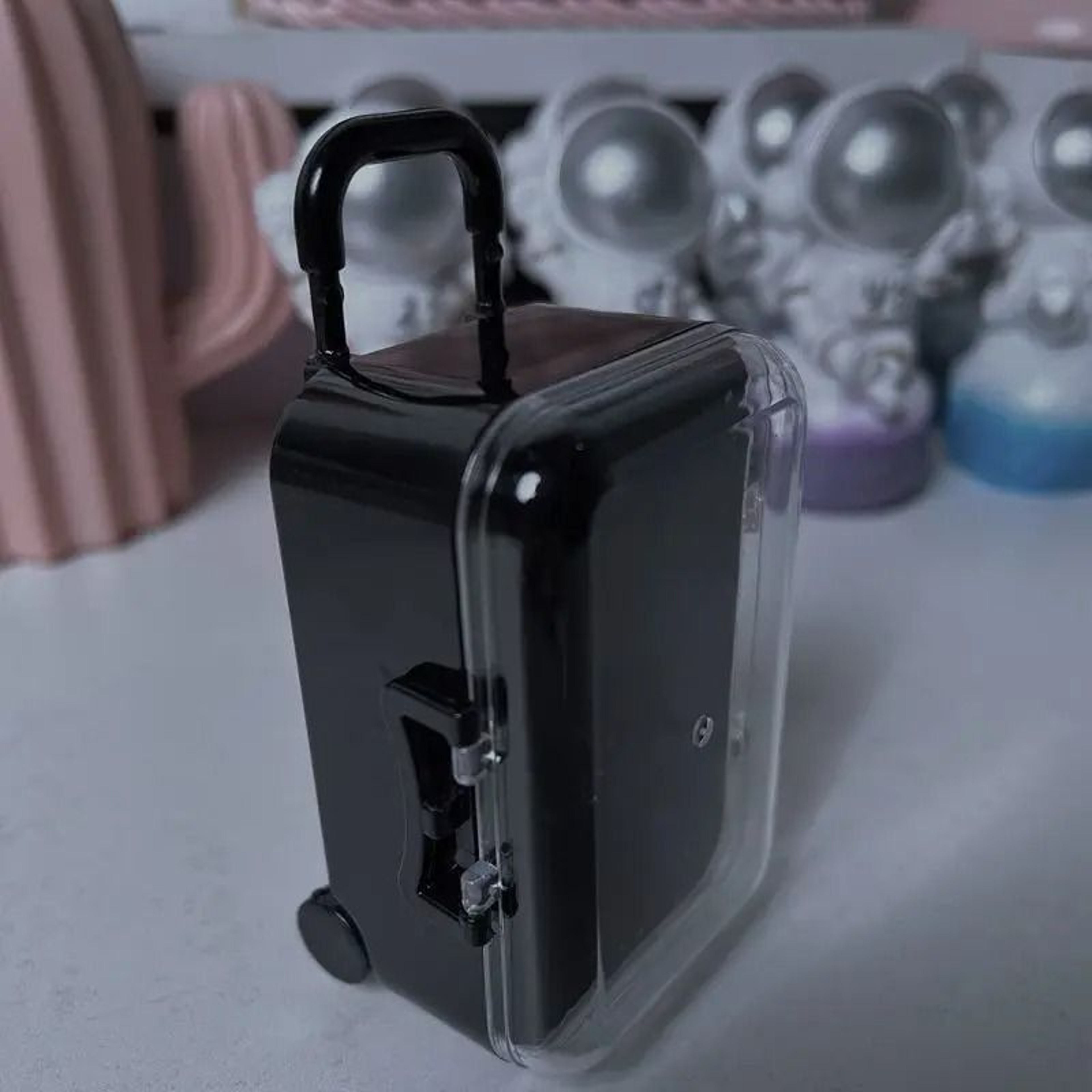 17cm Mini Transparent Trolley Suitcase Storage Box For Doll Clothes And Accessories 1