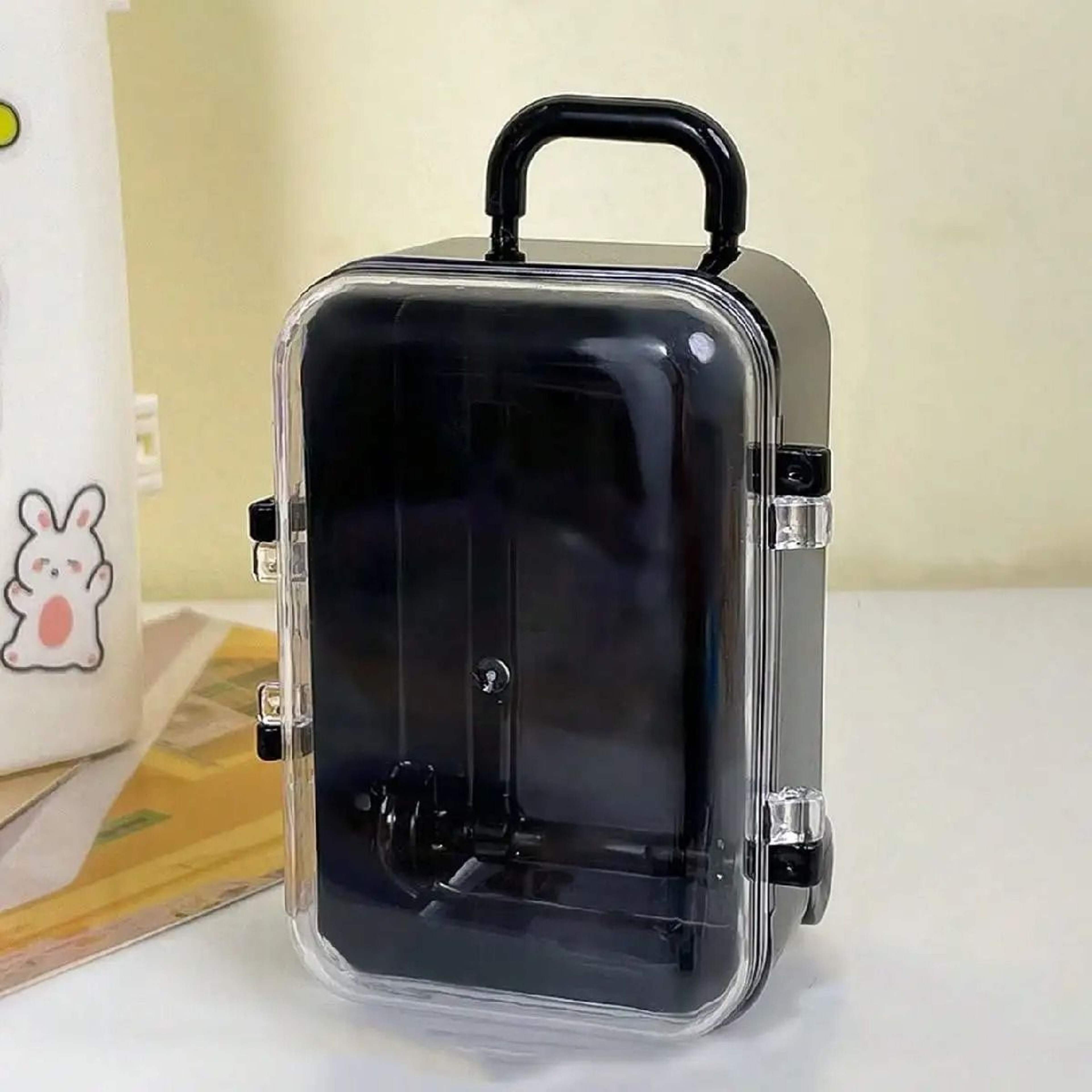 17cm Mini Transparent Trolley Suitcase Storage Box For Doll Clothes And Accessories 2