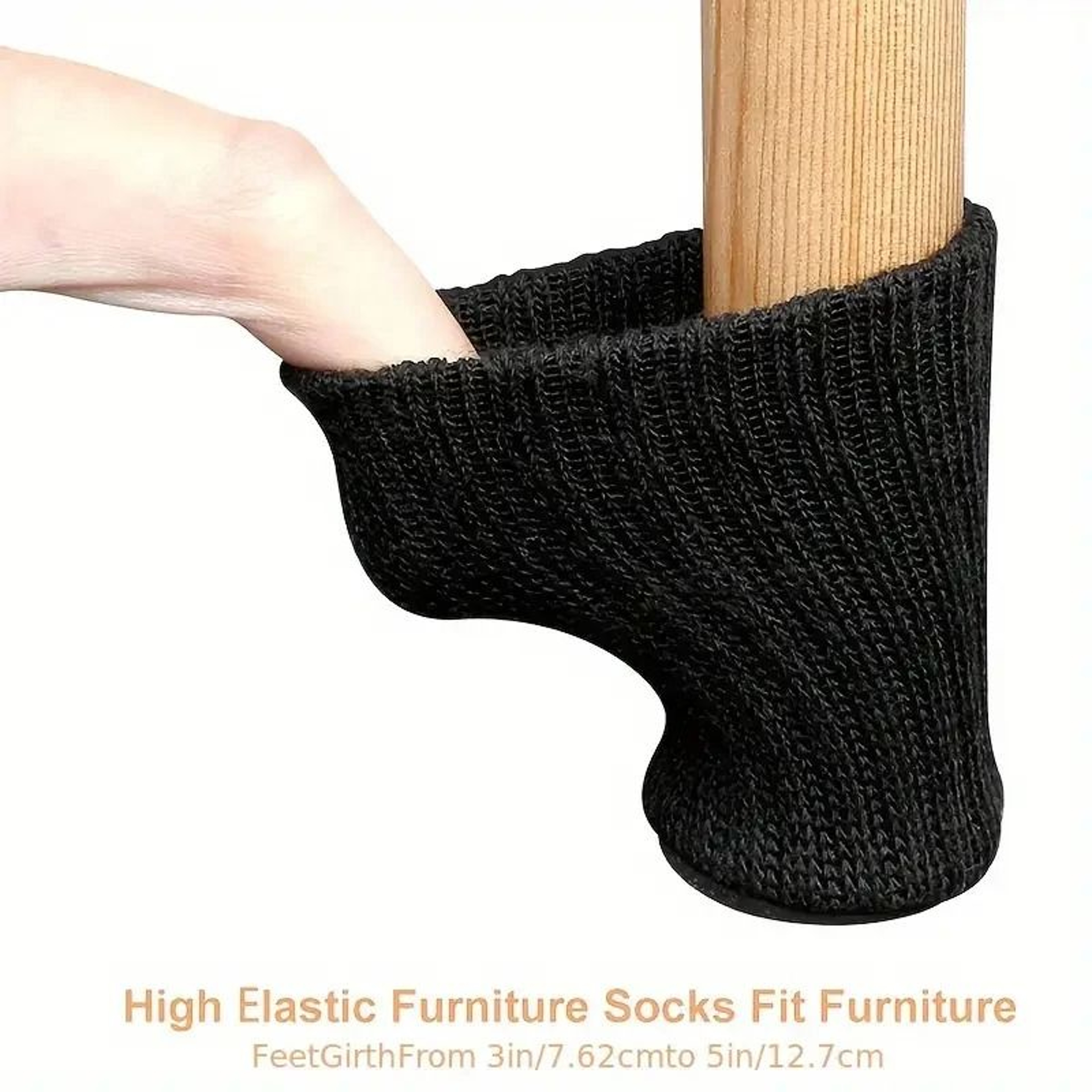 4 Pack Knitted Chair Leg Socks Anti Slip Furniture Floor Protector Covers 4