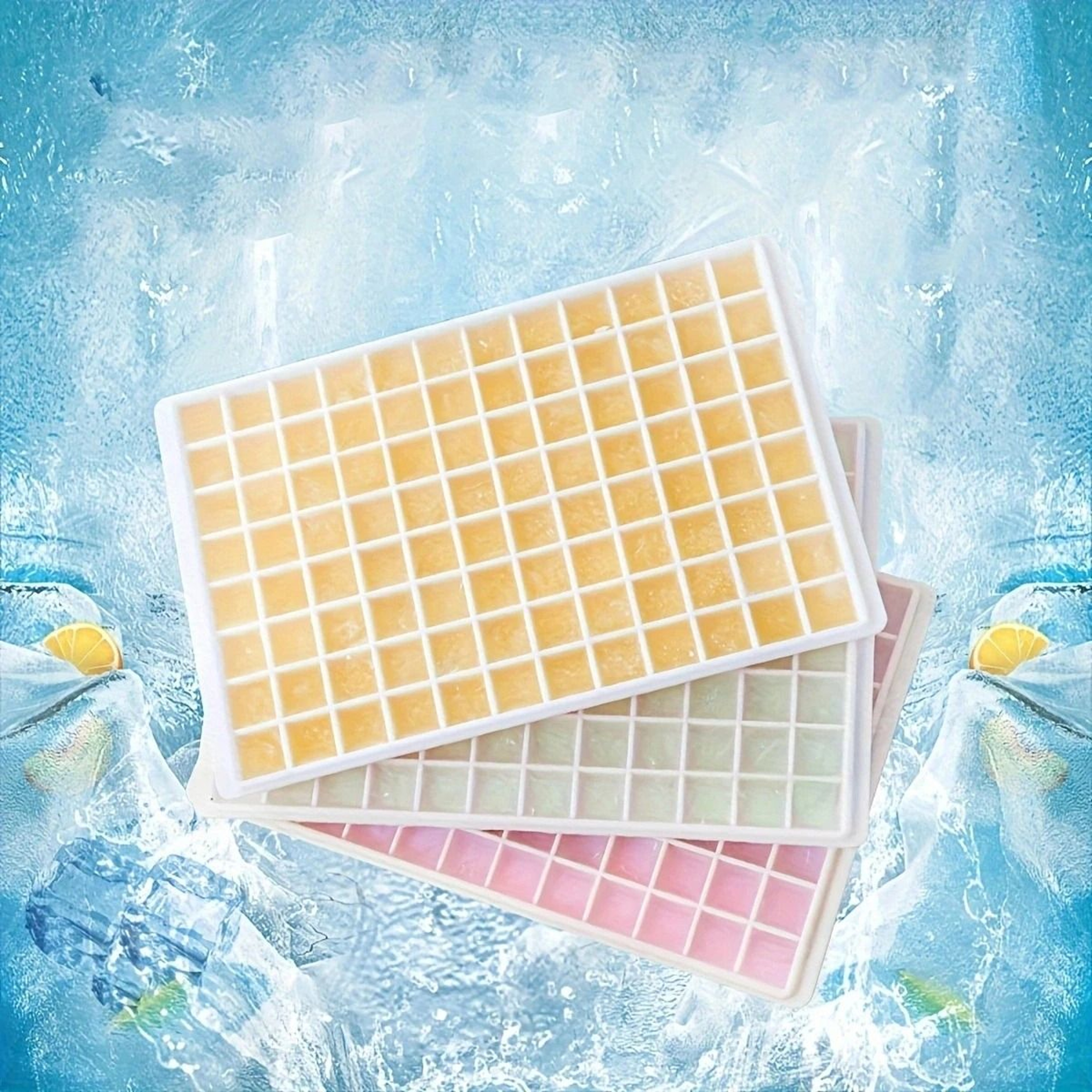 96 Mini Cube Silicone Ice Tray Reusable Foldable Mold For Refreshing Drinks 5