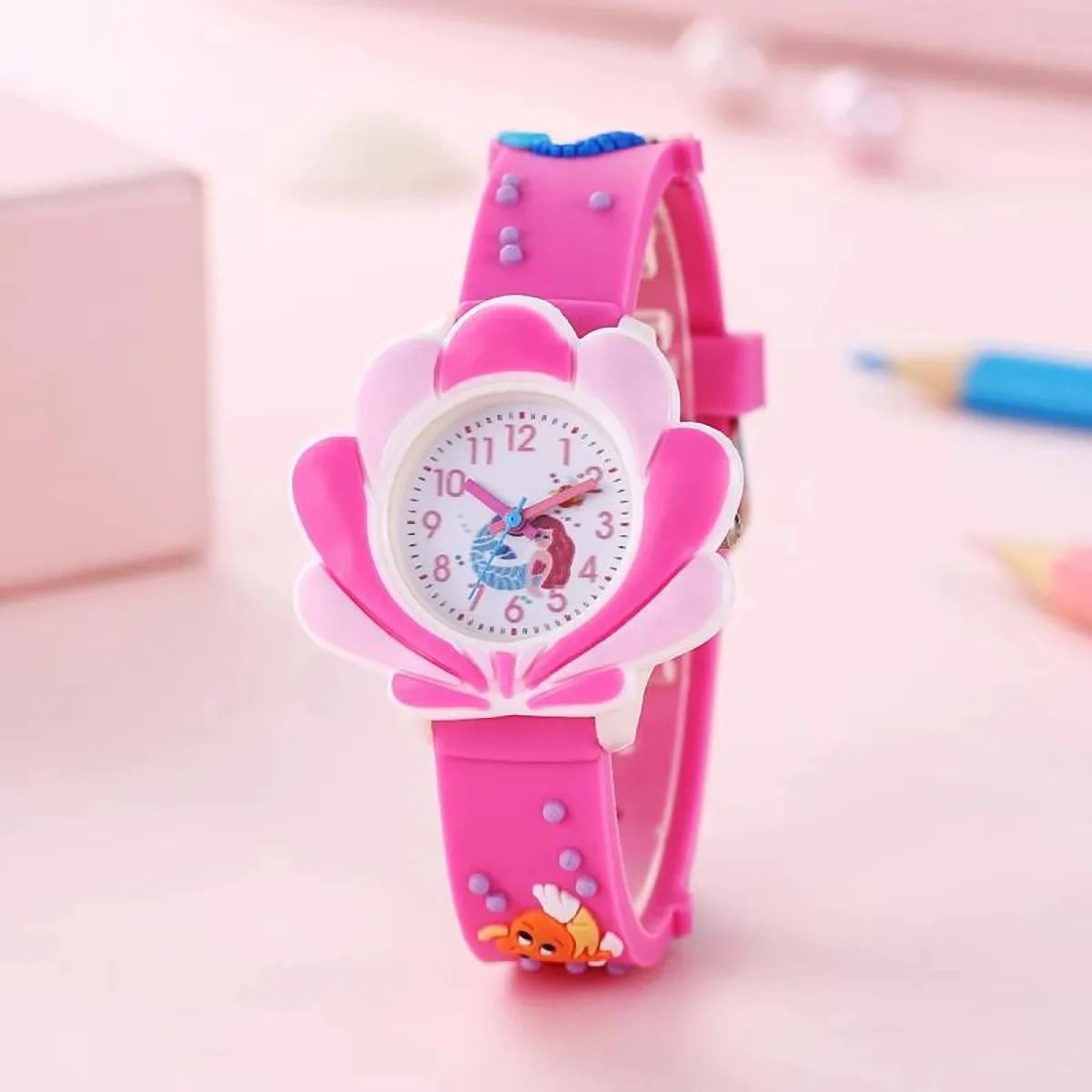 Cute Sunflower Cloud Kids Quartz Watch With Soft Silicone Strap For Girls Boys 1