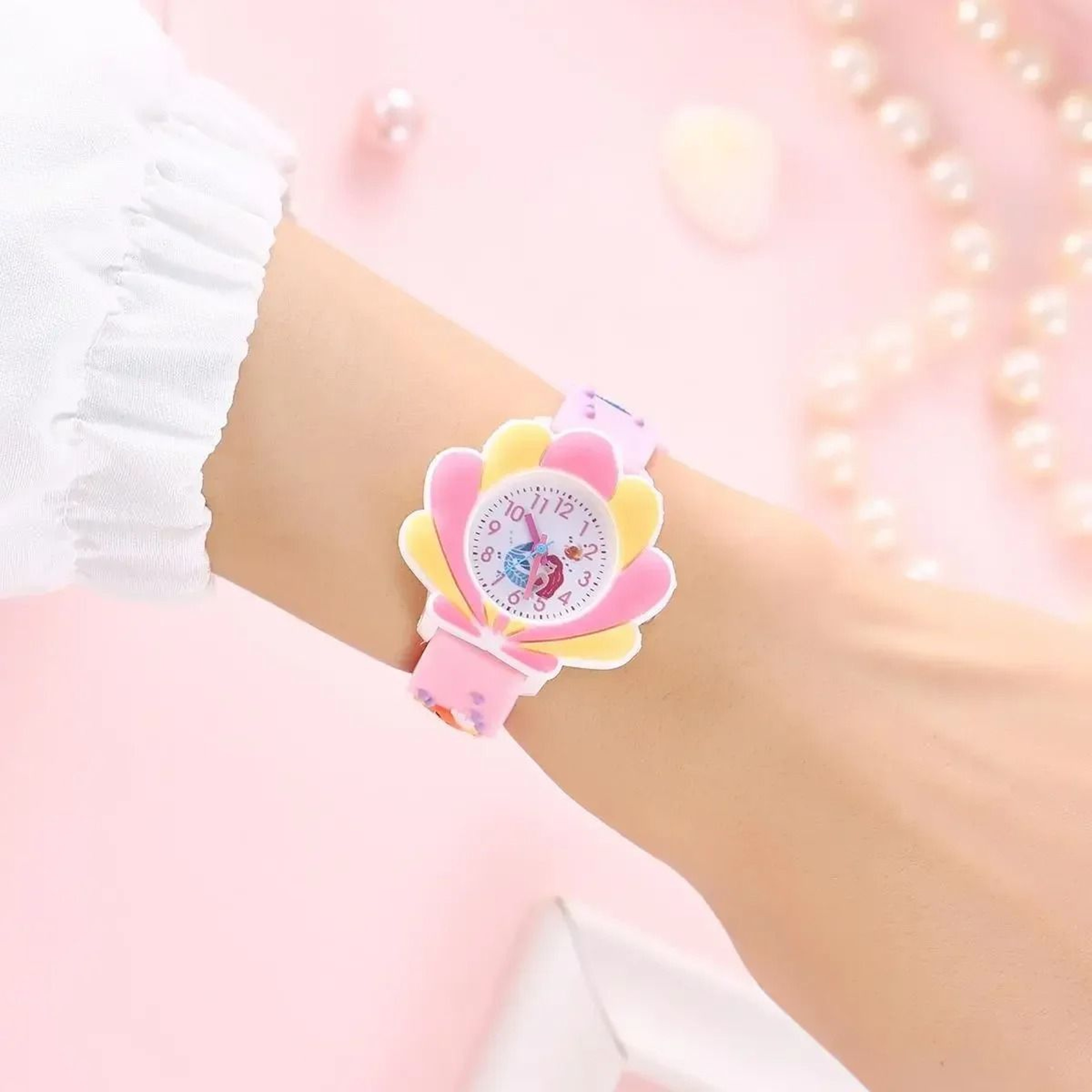 Cute Sunflower Cloud Kids Quartz Watch With Soft Silicone Strap For Girls Boys 14