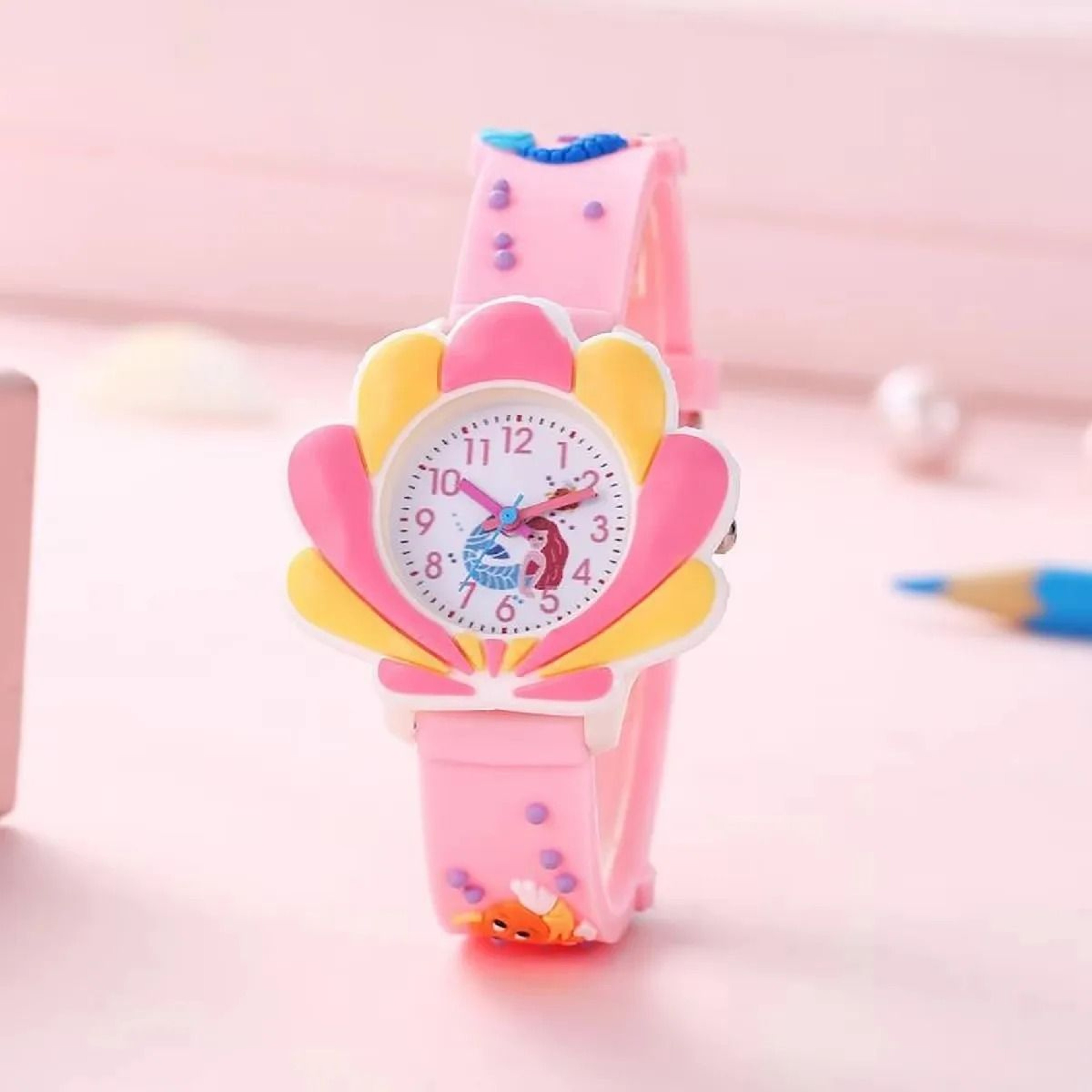 Cute Sunflower Cloud Kids Quartz Watch With Soft Silicone Strap For Girls Boys 2