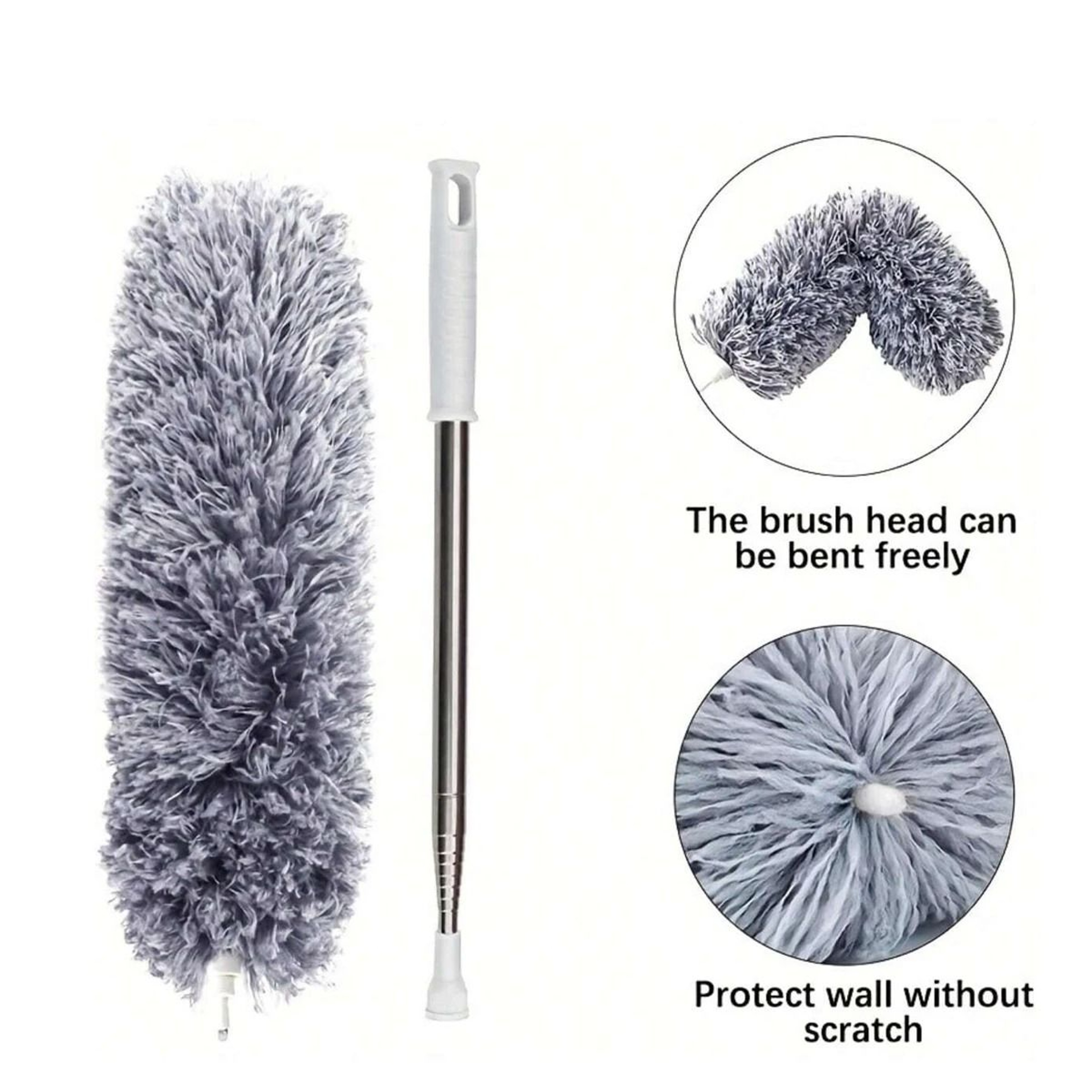 28m Extendable Microfiber Duster With Telescopic Stainless Steel Handle For High Cleaning 3