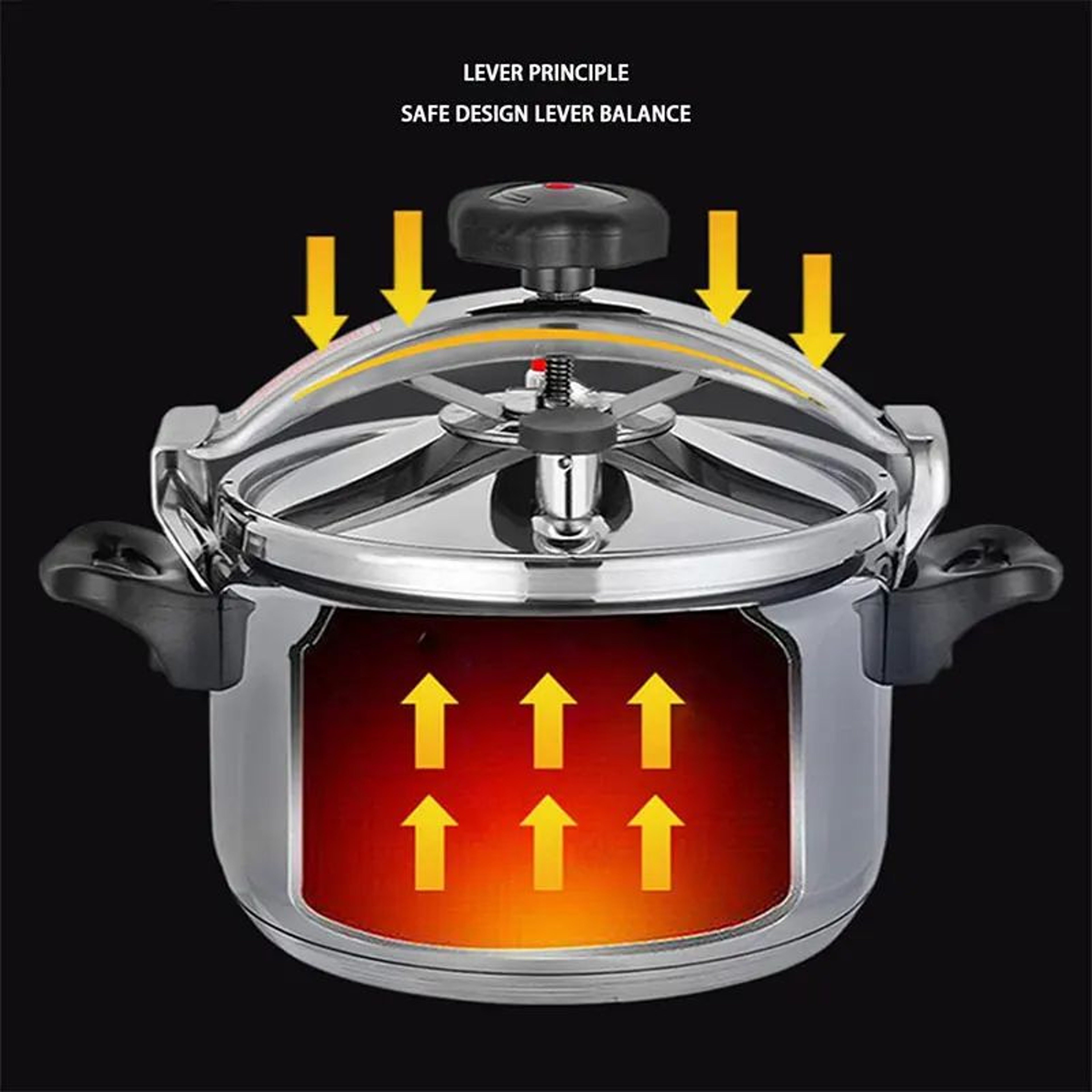 Aluminum Pressure Cooker For Gas Stoves  Safe Lock Pressure Canner In 3L To 7L Sizes 2