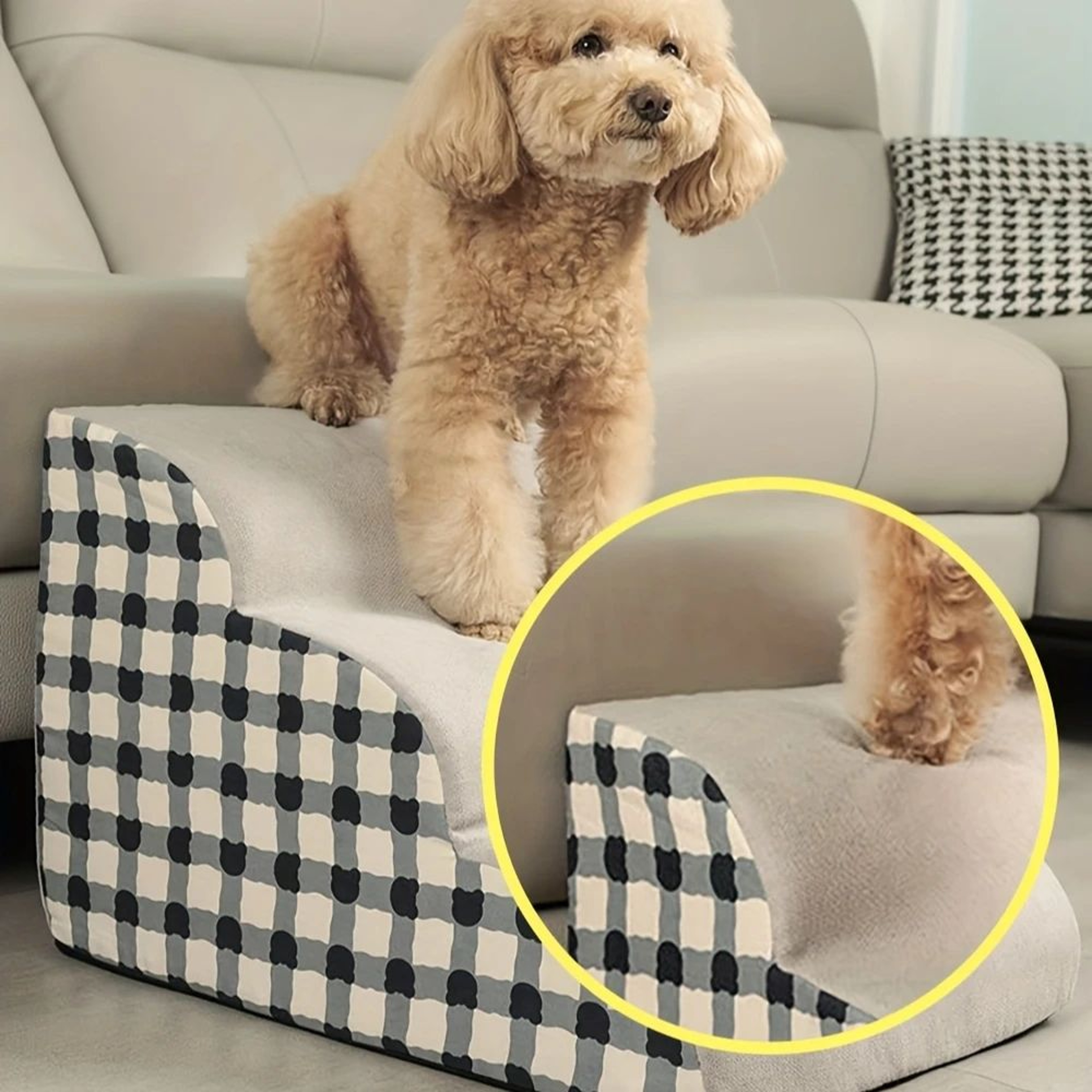 MultiLayer Pet Stairs With Cushion  Soft Climbing Steps For Dogs  Cats To Beds And Sofas 5
