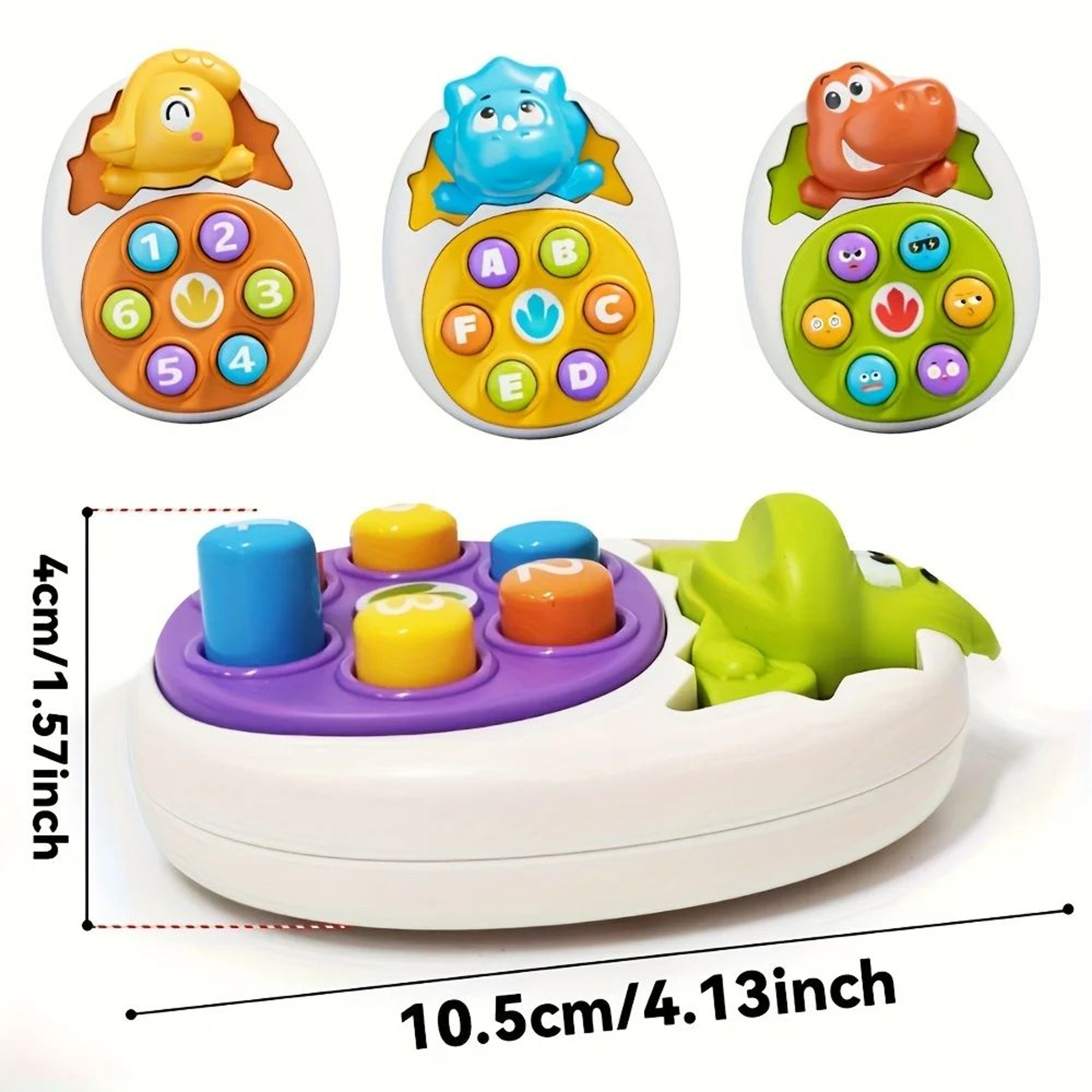 Dinosaur Press  Tap Learning Toy  Interactive Toddler Educational Toy With Colorful Sensory Play 1