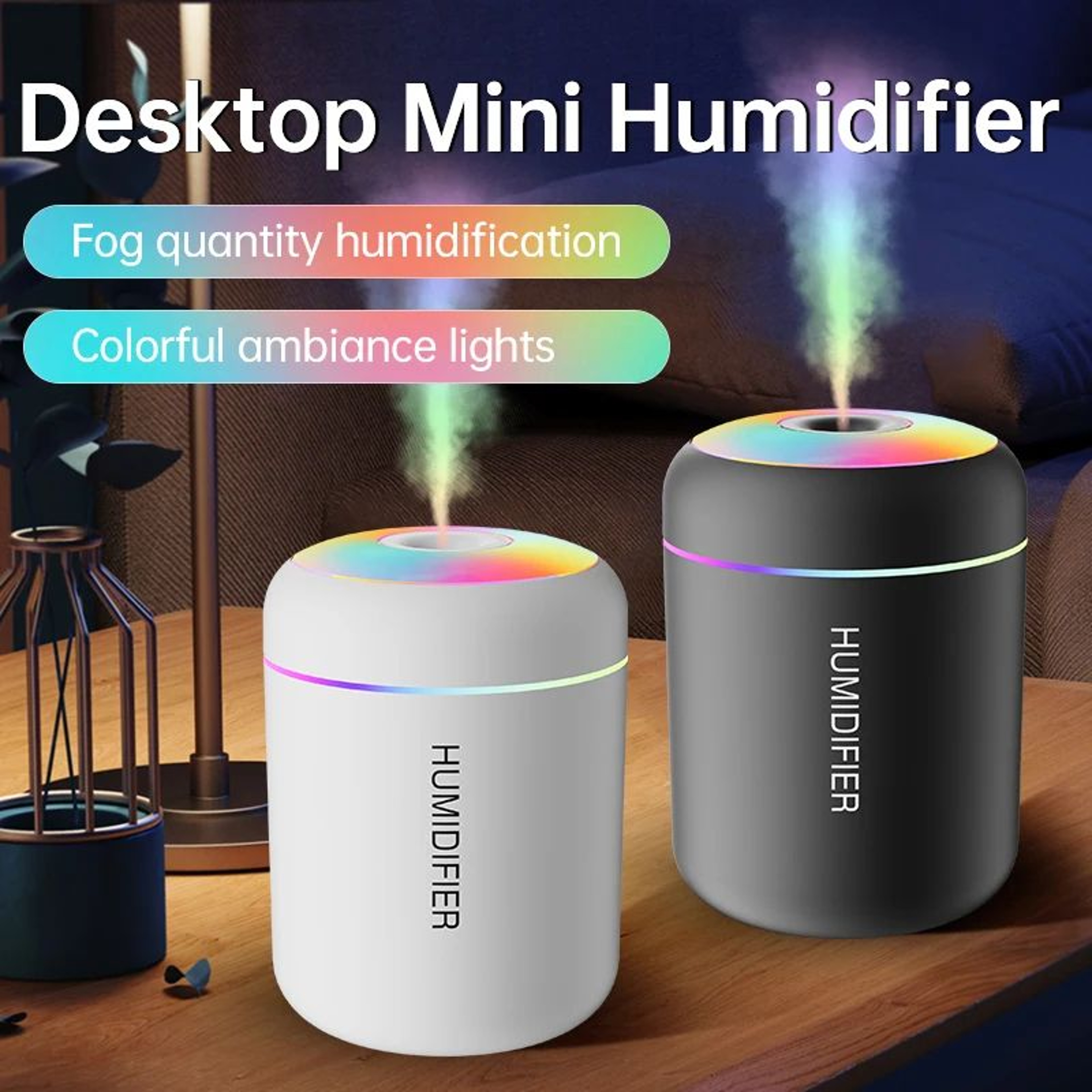 PureMist Mini Air Humidifier  USB Aroma Diffuser With LED Light For Home  Car 3