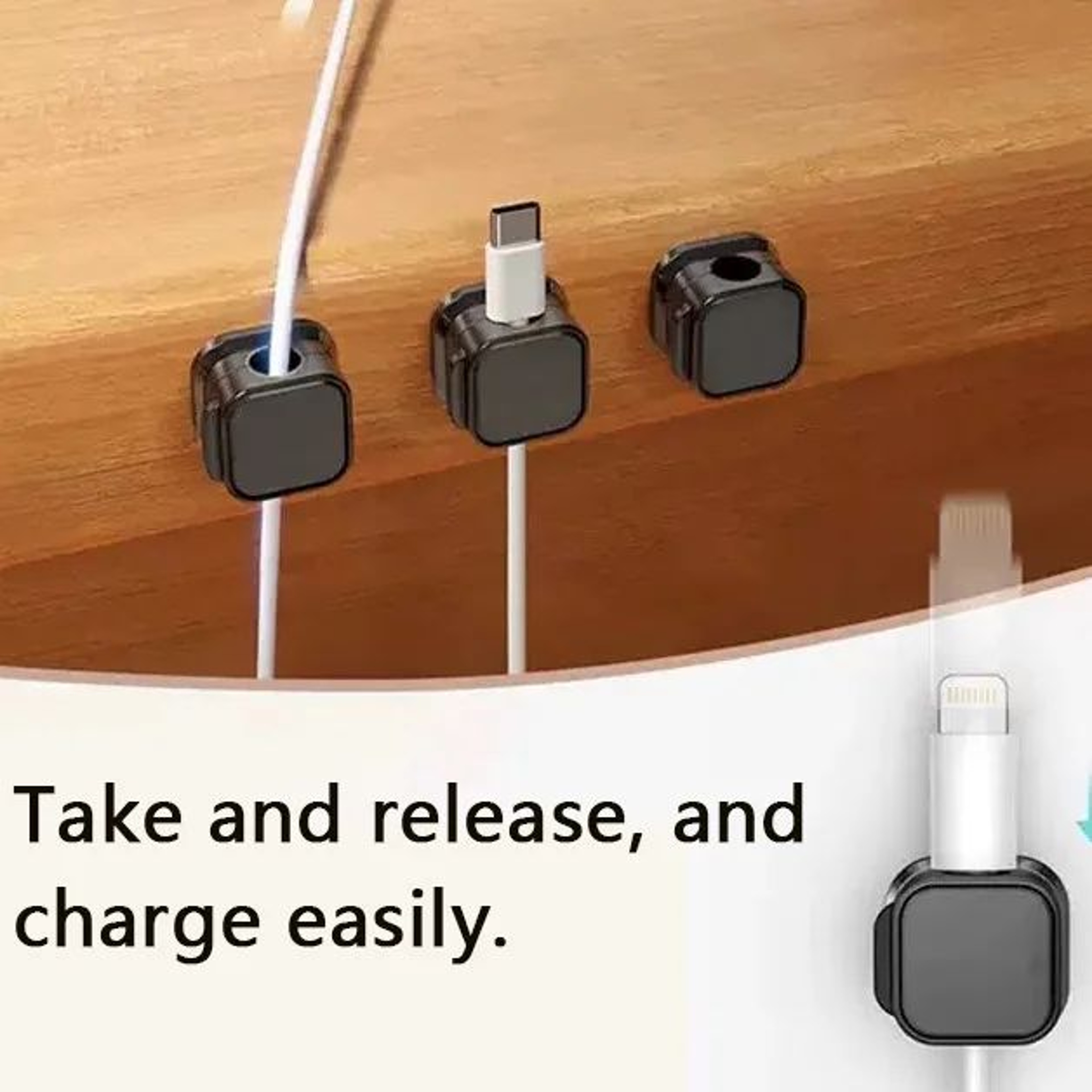 Magnetic Cable Clips Set  6Pack Adjustable Cable Organizer For Desk  Home 1
