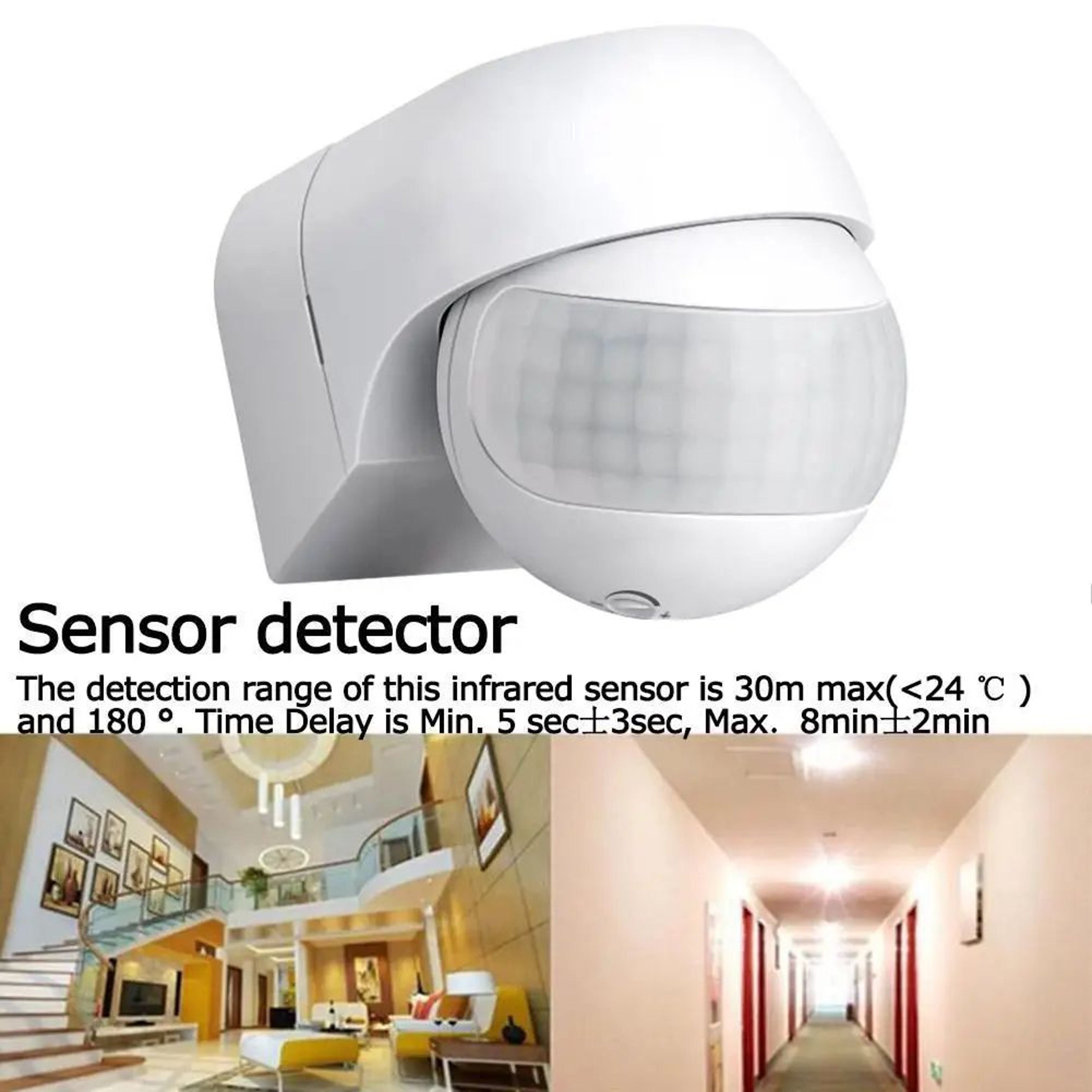 AutoSense PIR Motion Sensor Switch  180 Infrared Motion Sensor With Adjustable Timer 220240V 1