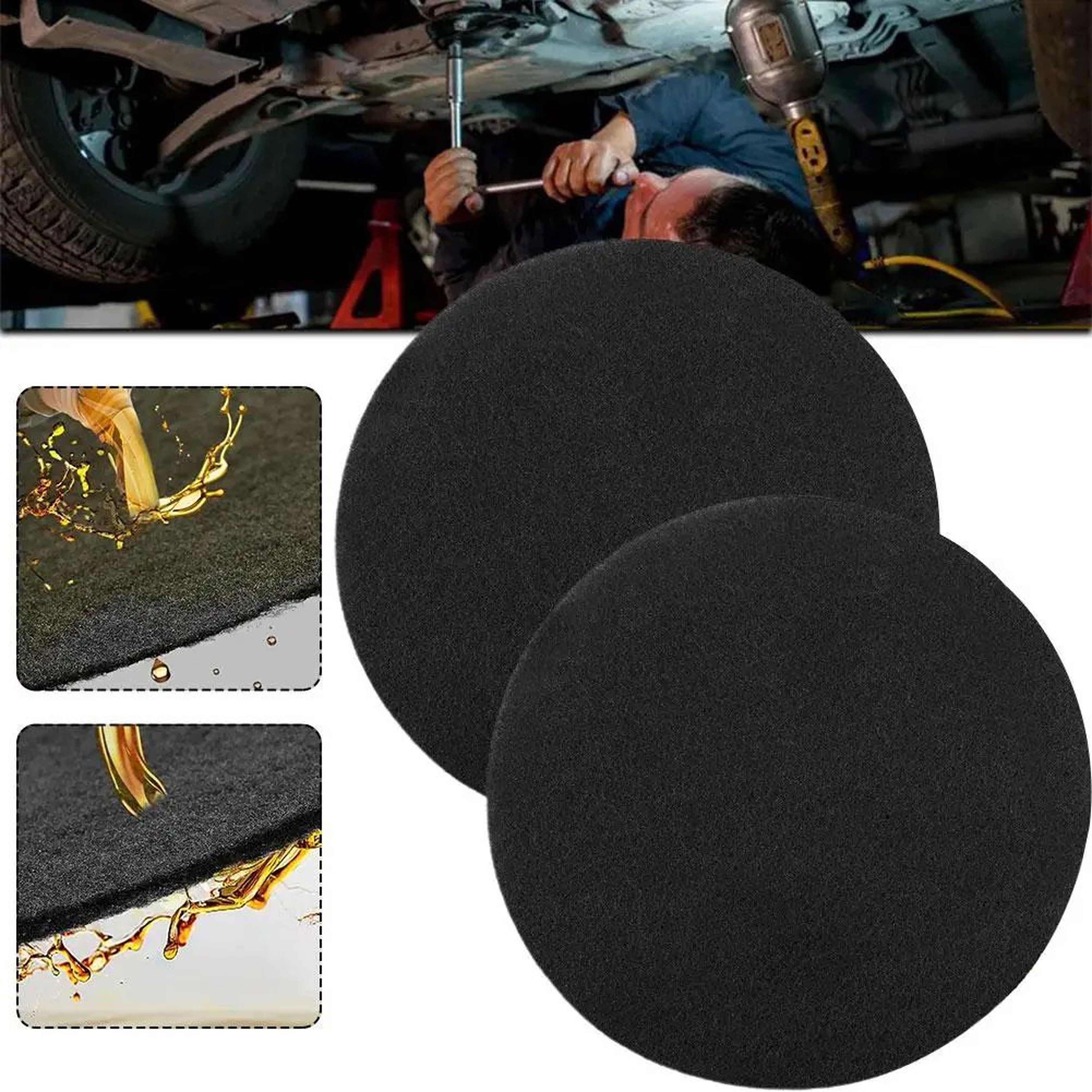 CleanFlow 38cm Oil Drain Splash Pad Set  NoSplatter Oil Change Pad For Cars 0
